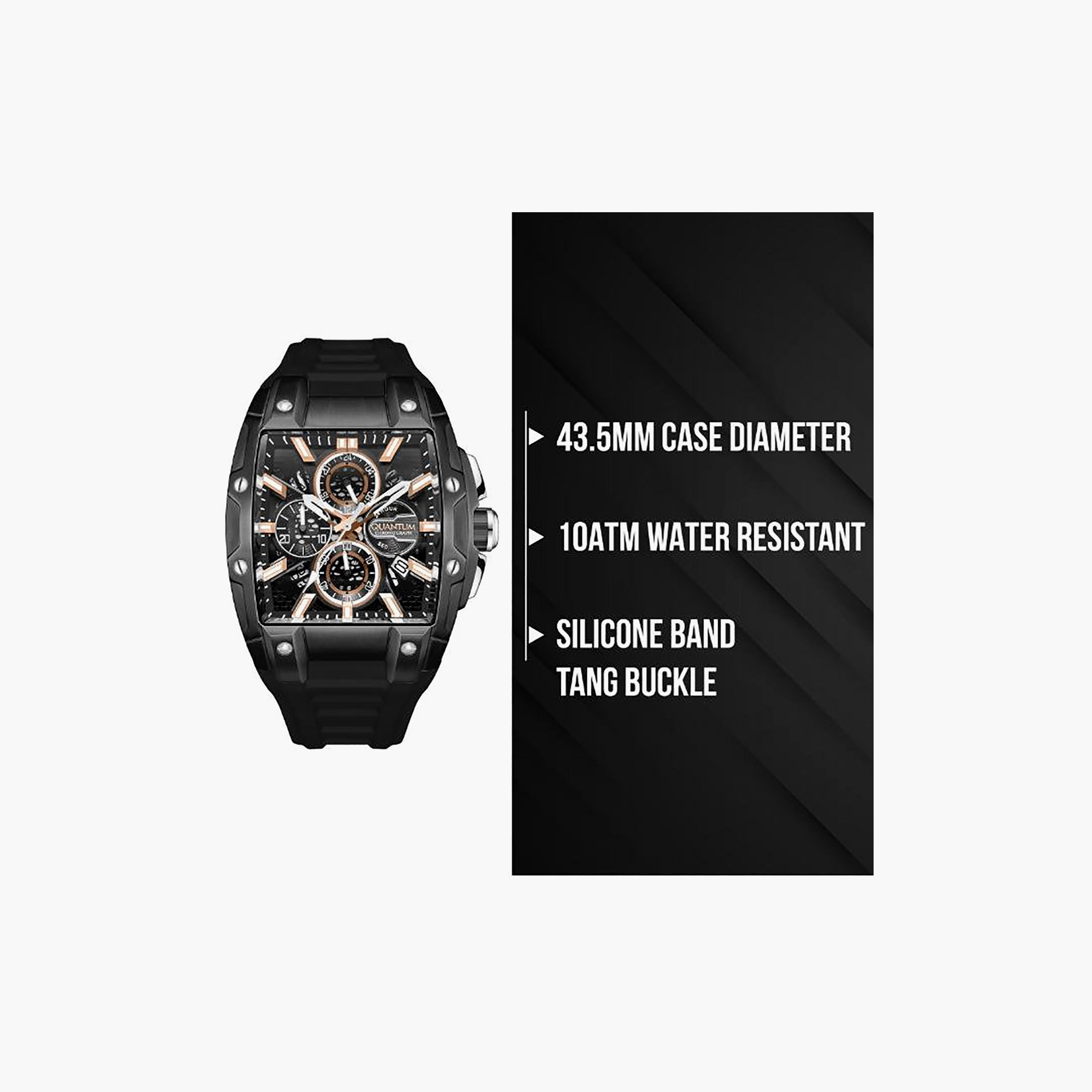 Quantum Men's 43.5MM Black Chronograph Silicone Watch | HNG1161.061-men-watchesandjewellery-watches-image-5