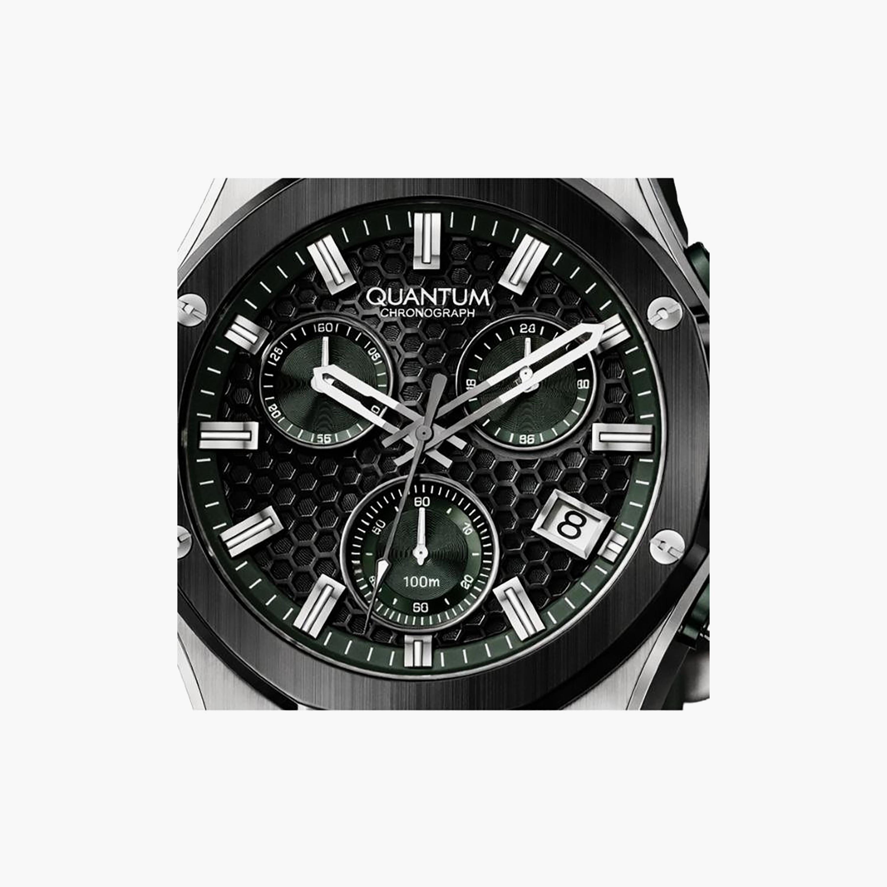 ساعة كوانتوم الرجالية، مقاس 44 مم، كرونوغراف أسود، مصنوعة من السيليكون | HNG1230.355-men-watchesandjewellery-watches-image-2