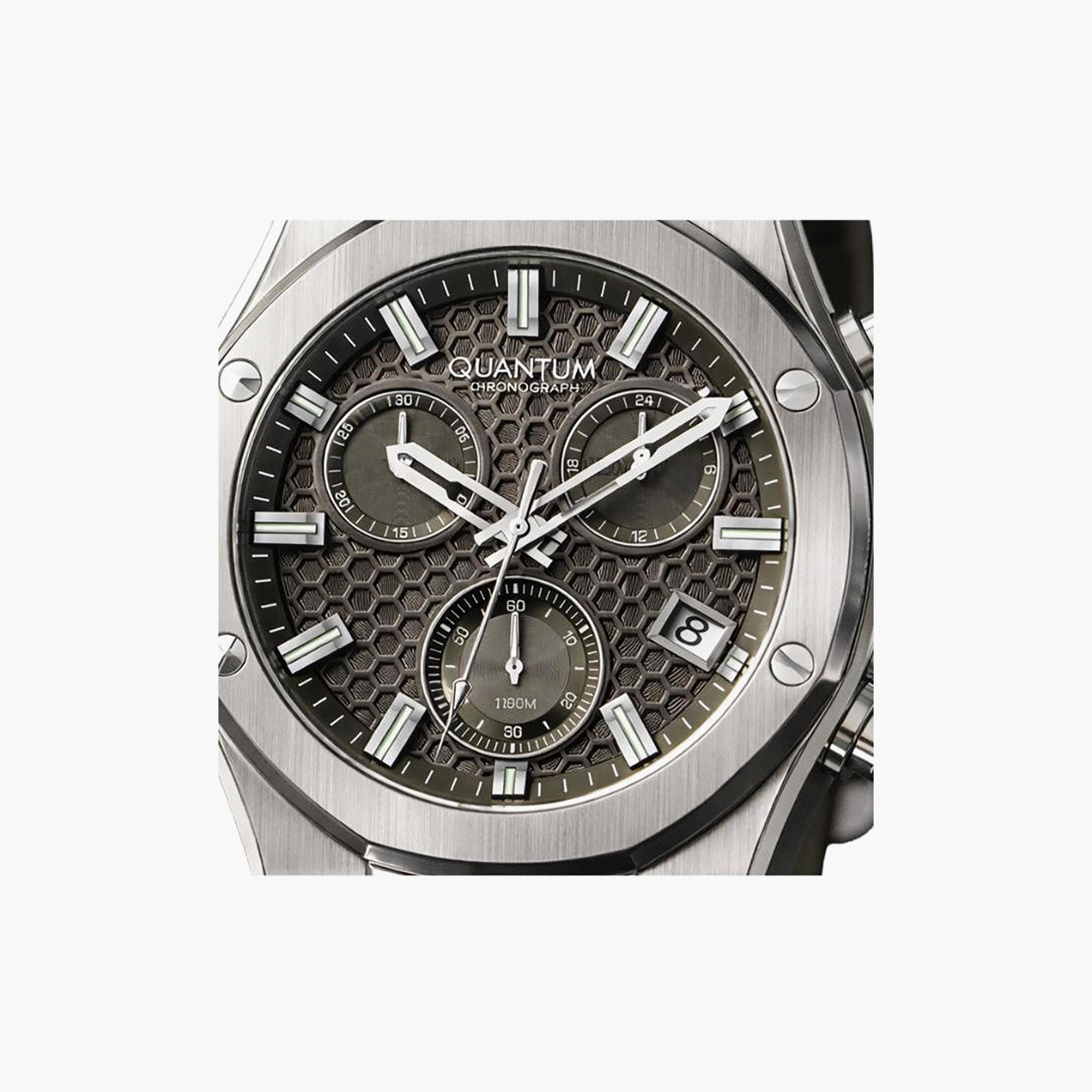 Quantum Men's 44MM Black Chronograph Silicone Watch | HNG1230.375-men-watchesandjewellery-watches-image-2