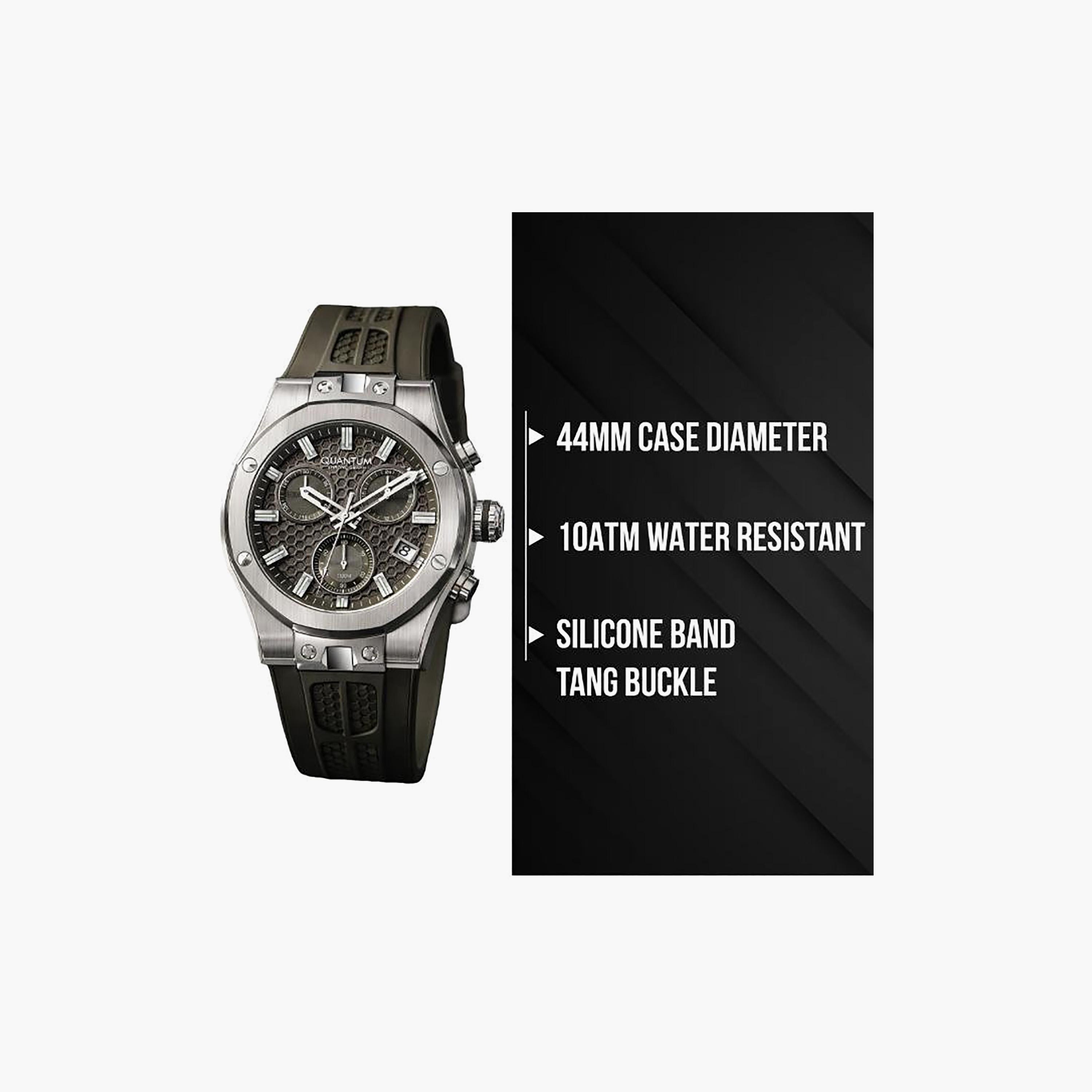 Quantum Men's 44MM Black Chronograph Silicone Watch | HNG1230.375-men-watchesandjewellery-watches-image-3