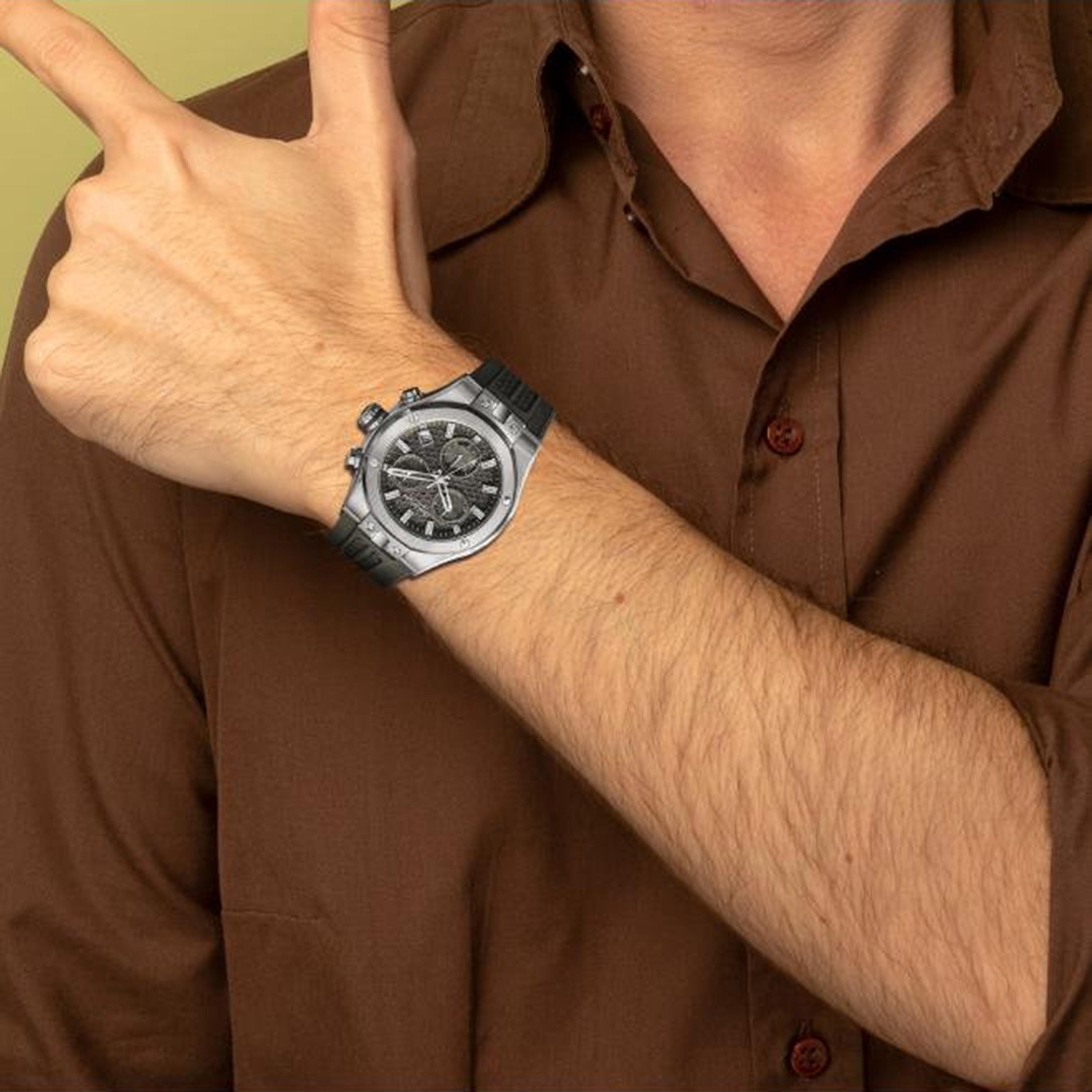 Quantum Men's 44MM Black Chronograph Silicone Watch | HNG1230.375-men-watchesandjewellery-watches-image-4
