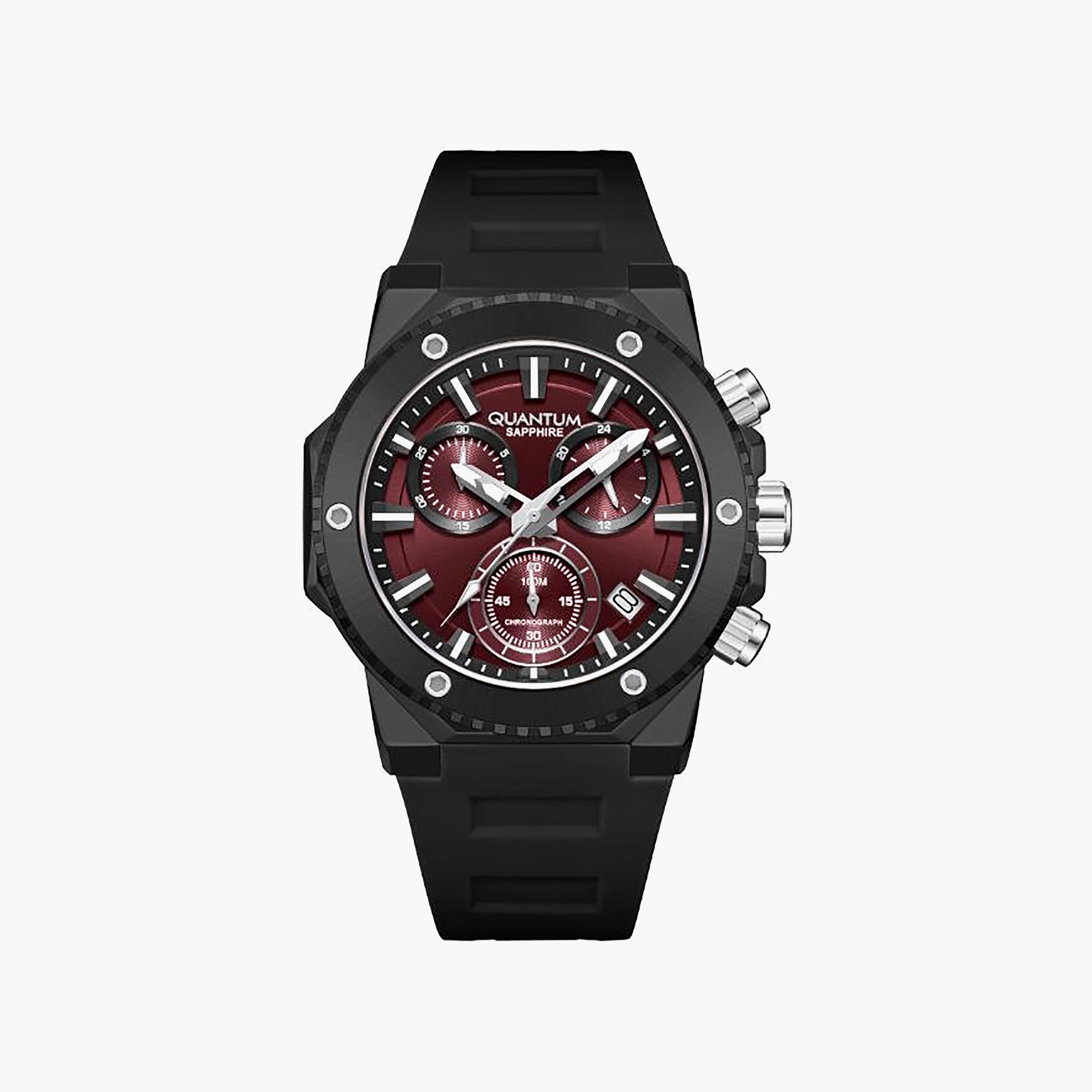 Quantum Men's 44MM Red Chronograph Silicone Watch | HNG1232.681-men-watchesandjewellery-watches-image-1
