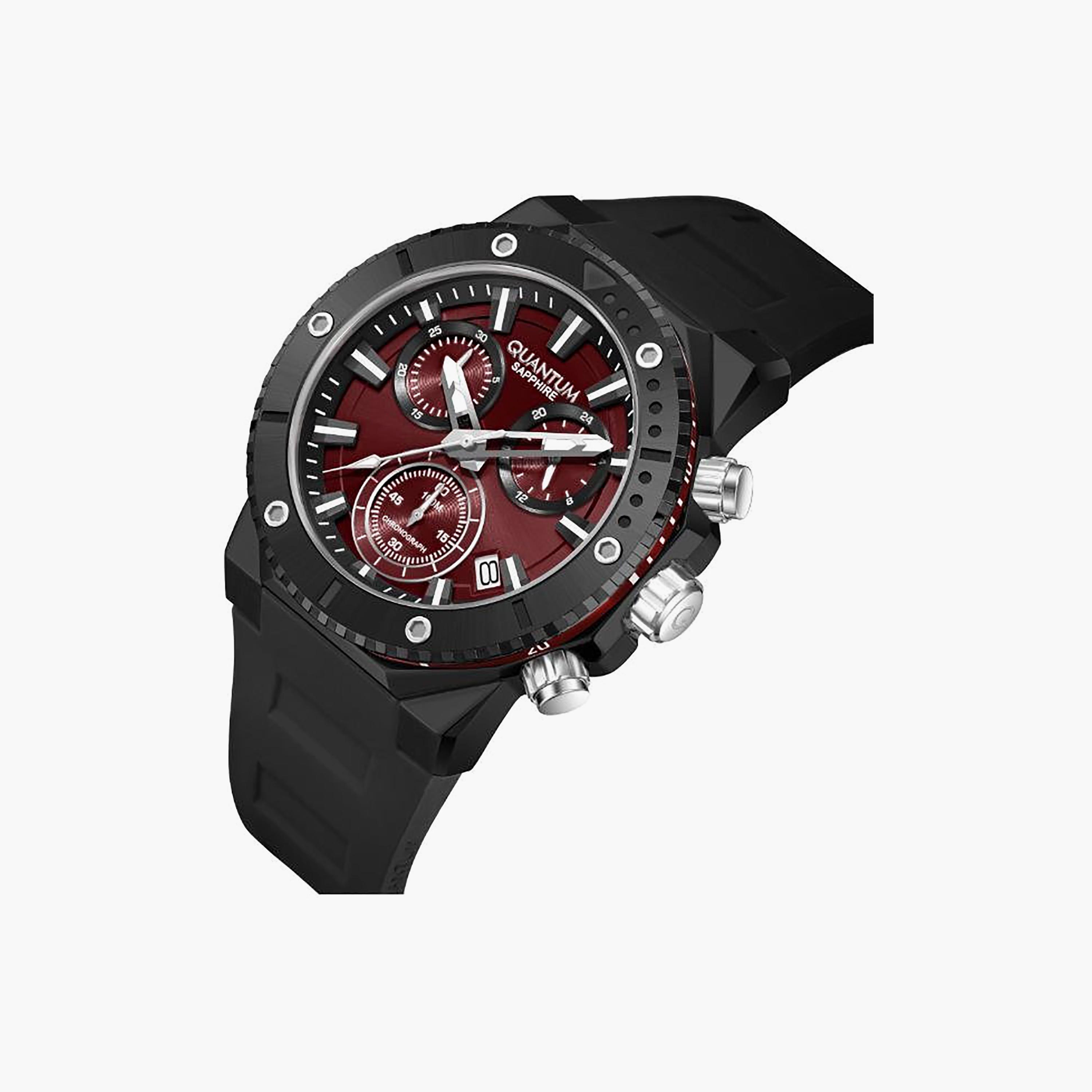 Quantum Men's 44MM Red Chronograph Silicone Watch | HNG1232.681-men-watchesandjewellery-watches-image-2