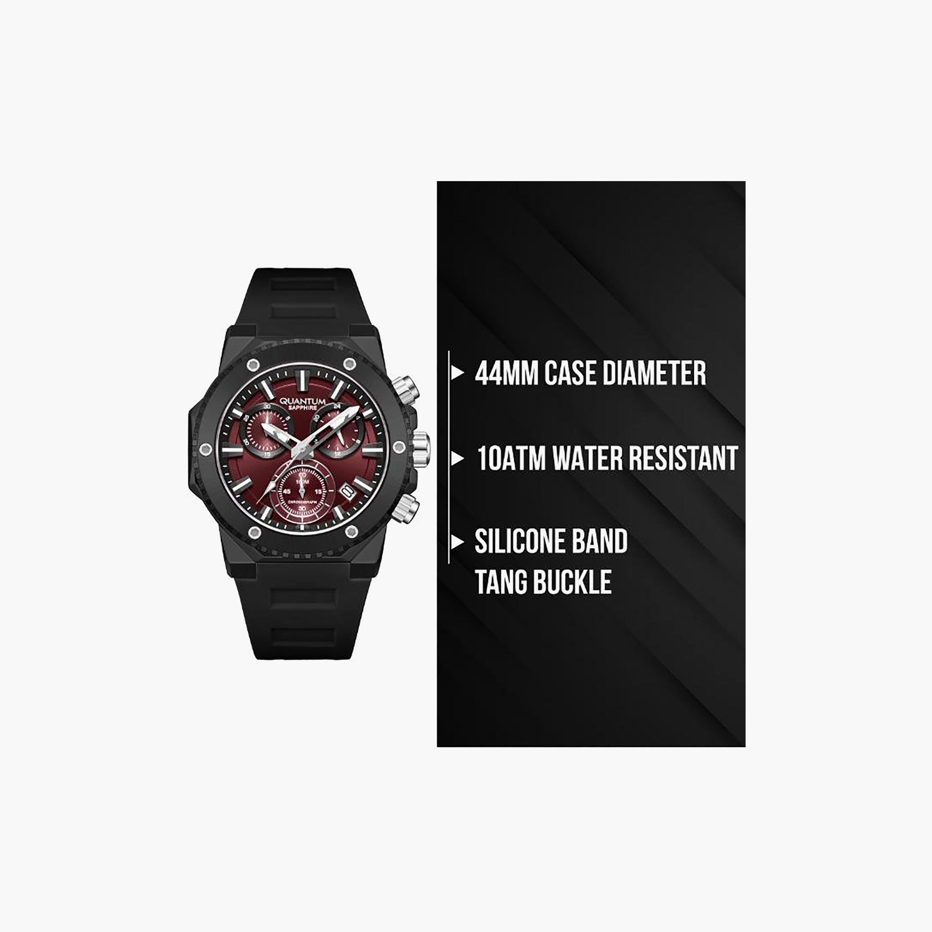 Quantum Men's 44MM Red Chronograph Silicone Watch | HNG1232.681-men-watchesandjewellery-watches-image-5