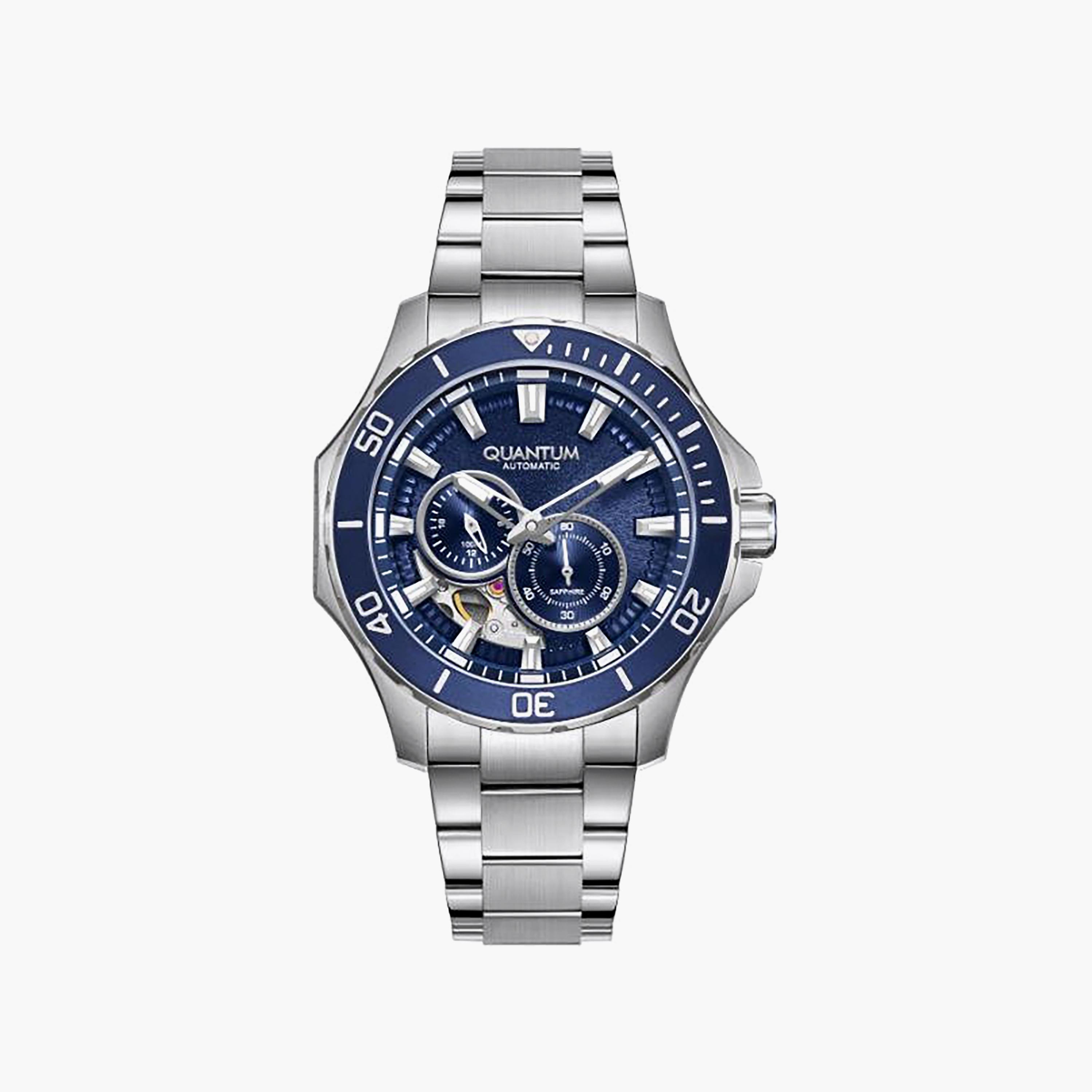 ساعة أنالوج معدن باللون الفضي 43.5 مم للرجال من كوانتوم | QMG1188.390-men-watchesandjewellery-watches-image-1