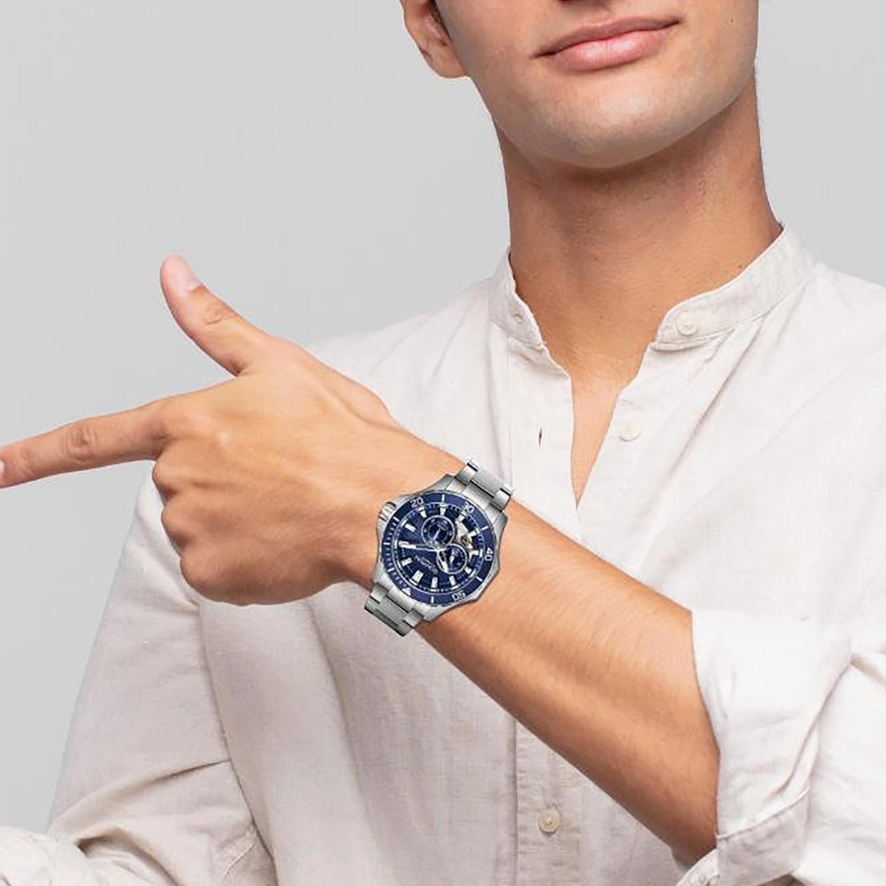 ساعة أنالوج معدن باللون الفضي 43.5 مم للرجال من كوانتوم | QMG1188.390-men-watchesandjewellery-watches-image-2