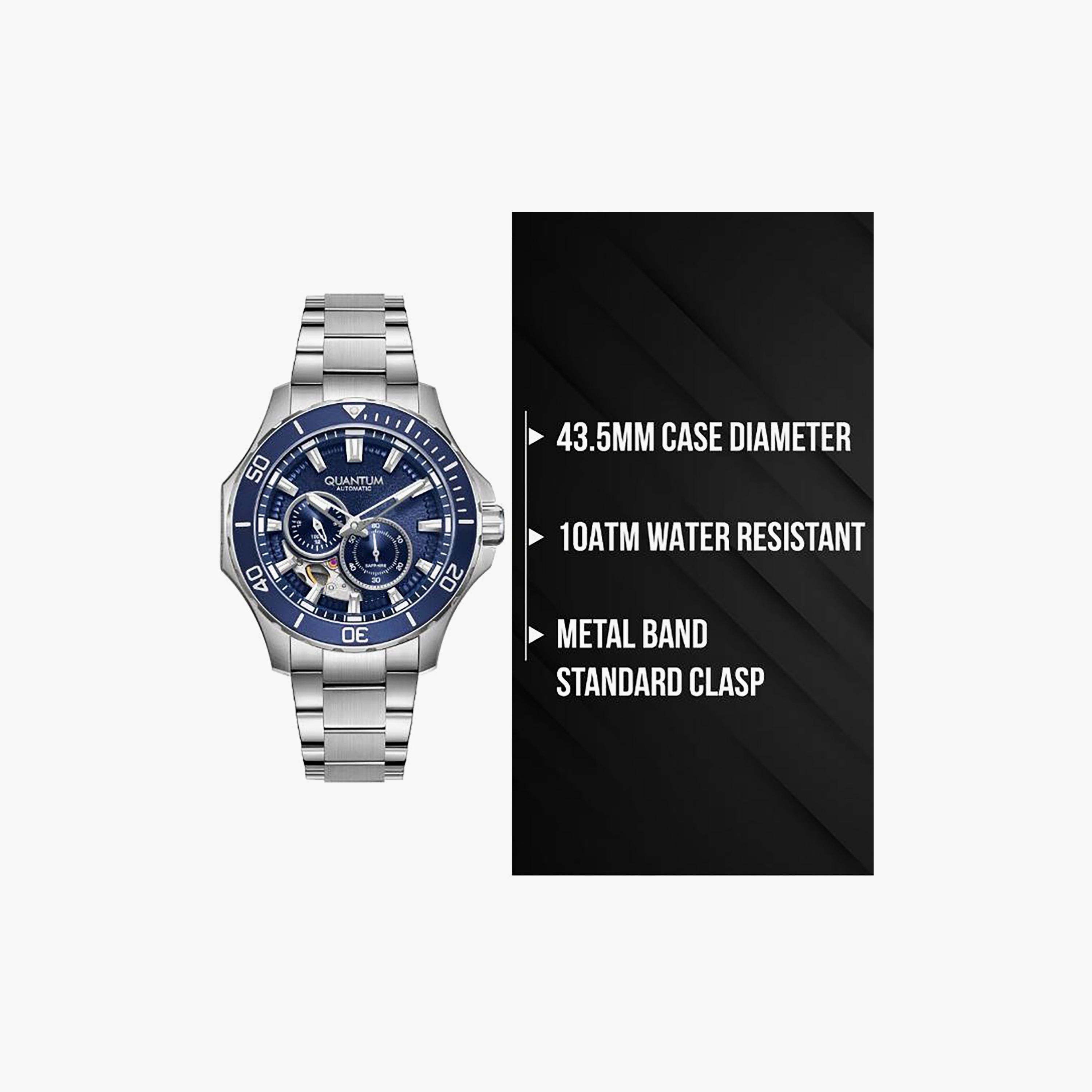 ساعة أنالوج معدن باللون الفضي 43.5 مم للرجال من كوانتوم | QMG1188.390-men-watchesandjewellery-watches-image-7