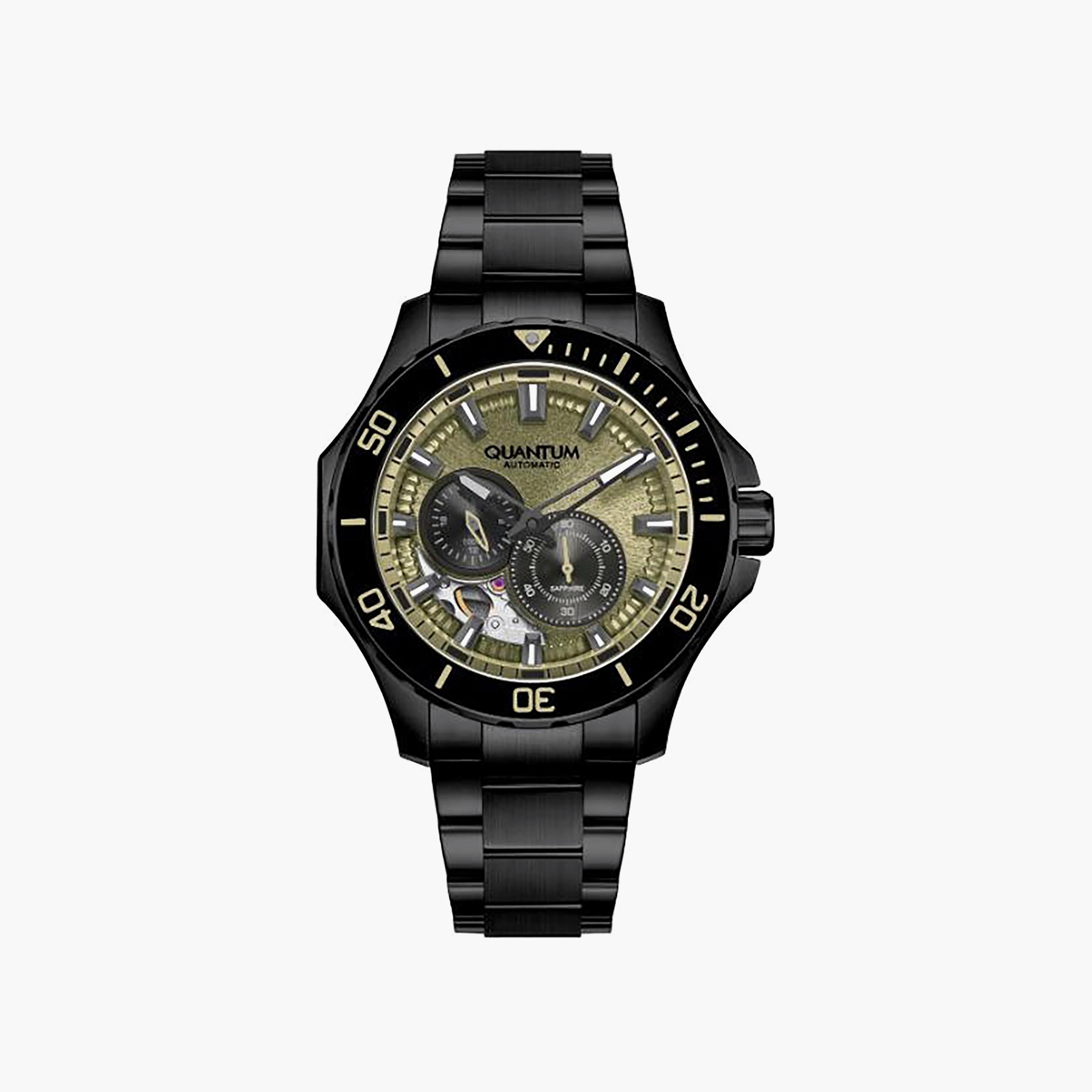 ساعة أنالوج معدن باللون الأسود 43.5 مم للرجال من كوانتوم | QMG1188.070-men-watchesandjewellery-watches-image-1