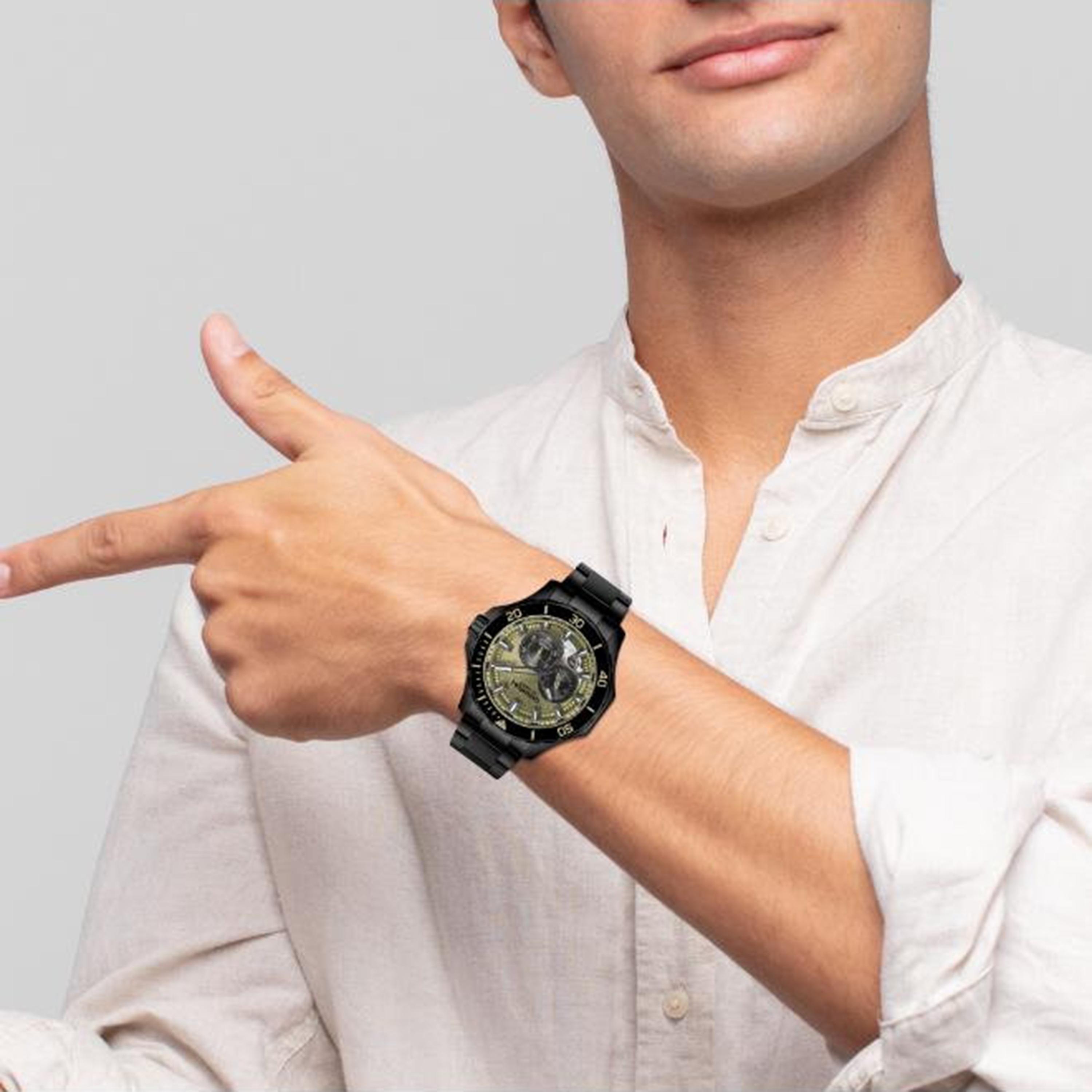 ساعة أنالوج معدن باللون الأسود 43.5 مم للرجال من كوانتوم | QMG1188.070-men-watchesandjewellery-watches-image-8