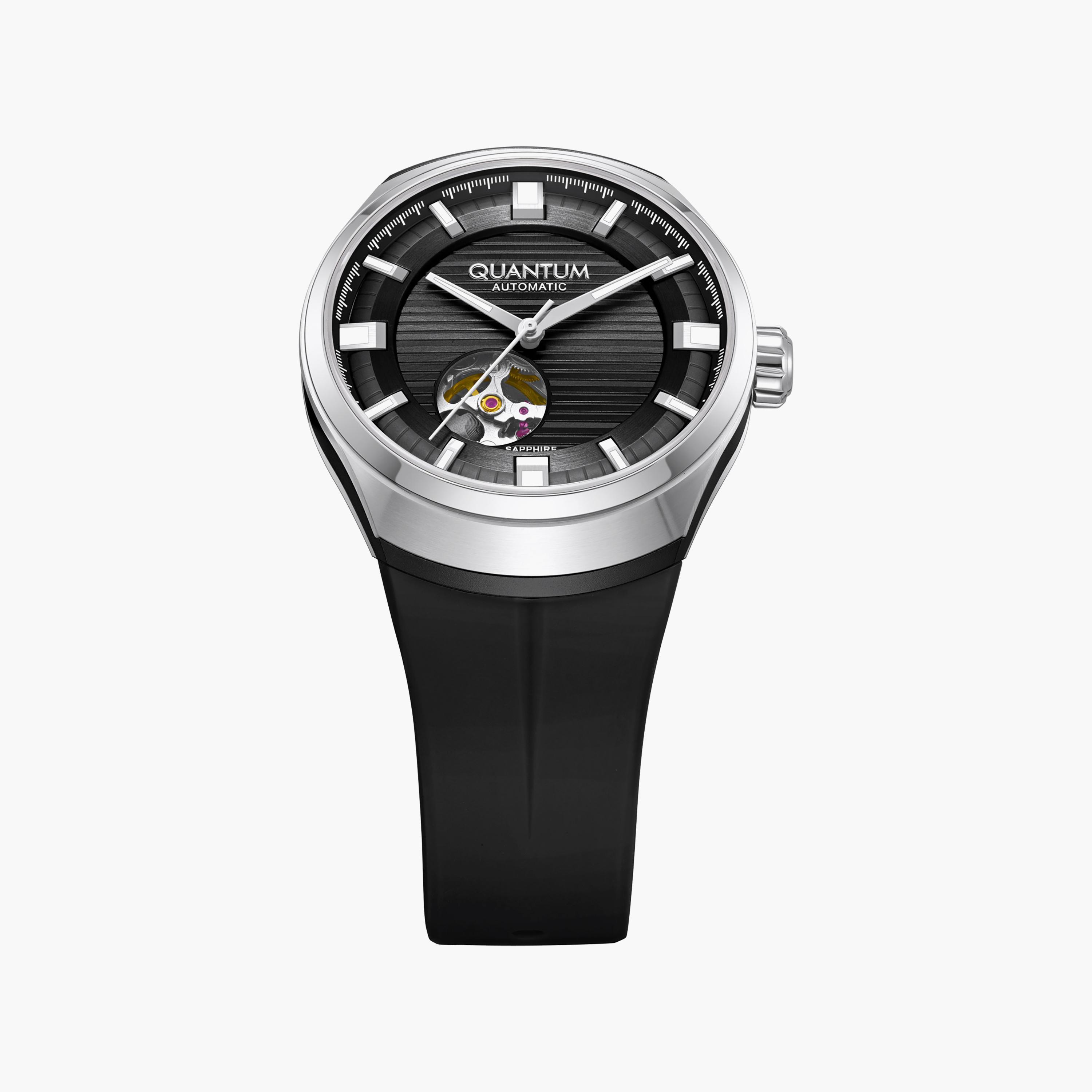 ساعة أنالوج سيليكون باللون الأسود 43 مم للرجال من كوانتوم | QMG1203.351-men-watchesandjewellery-watches-image-5