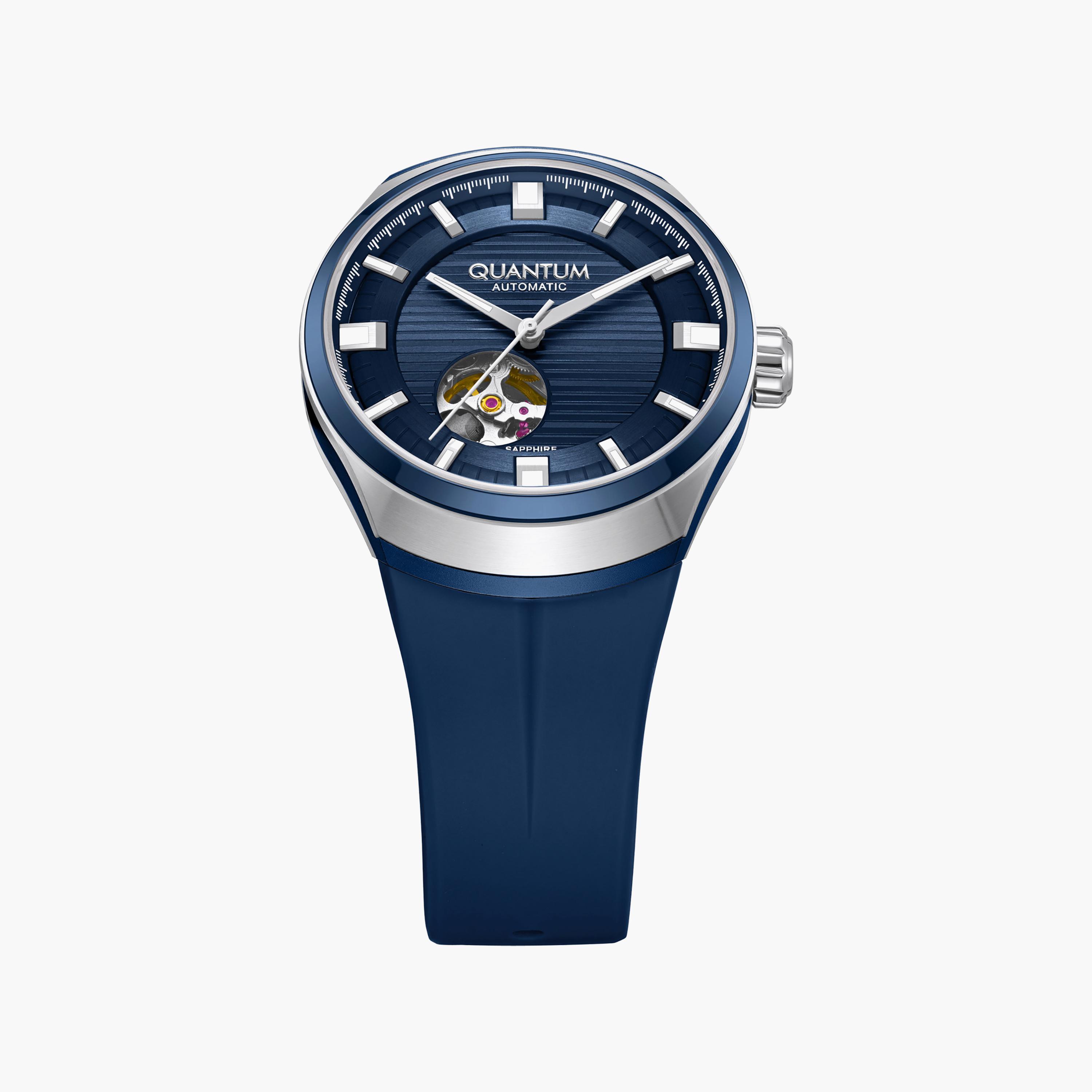 ساعة أنالوج سيليكون باللون الأزرق 43 مم للرجال من كوانتوم | QMG1203.999-men-watchesandjewellery-watches-image-5