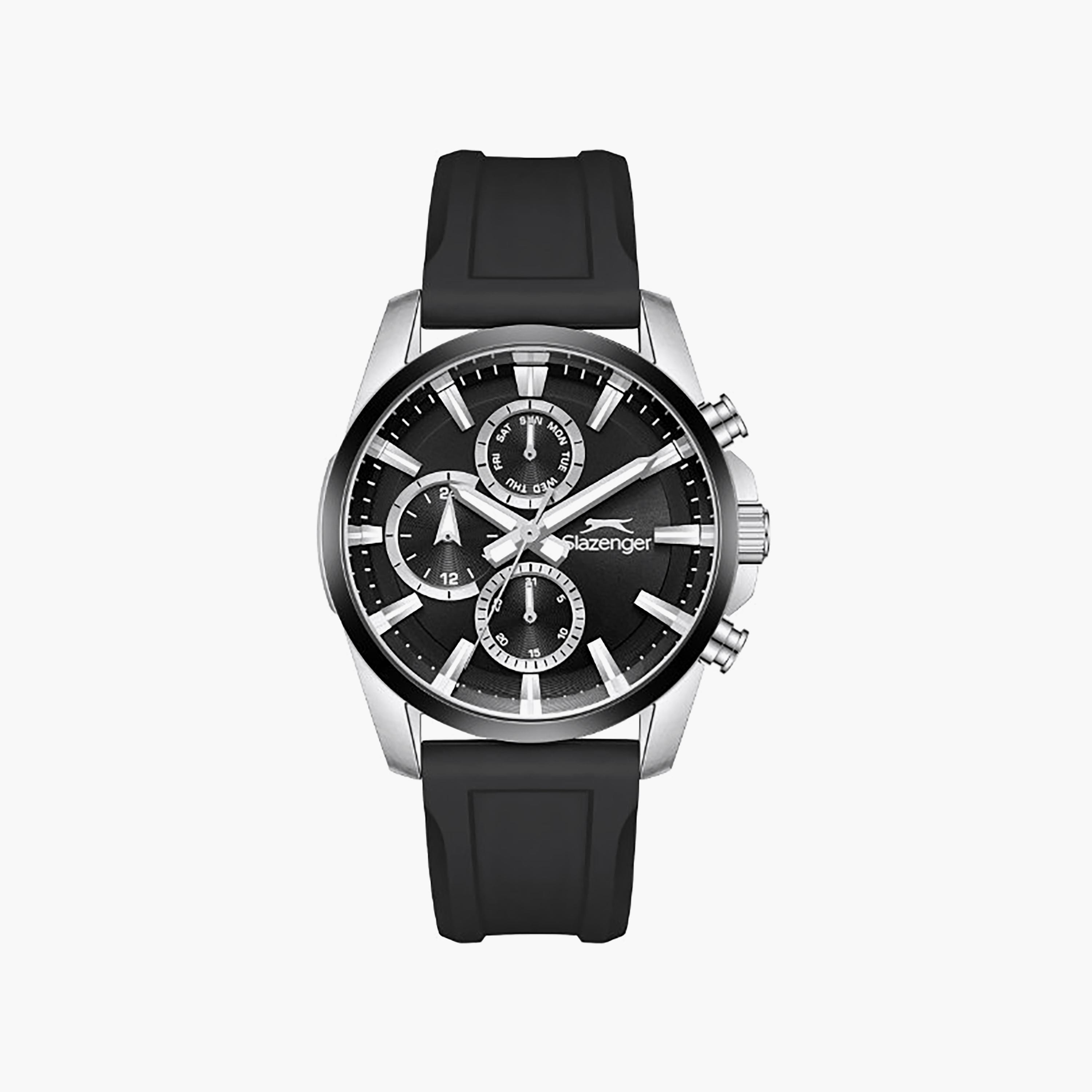Slazenger Men's 42MM Black Chronograph Silicone Watch | SL.9.2523.2.01-men-watchesandjewellery-watches-image-1