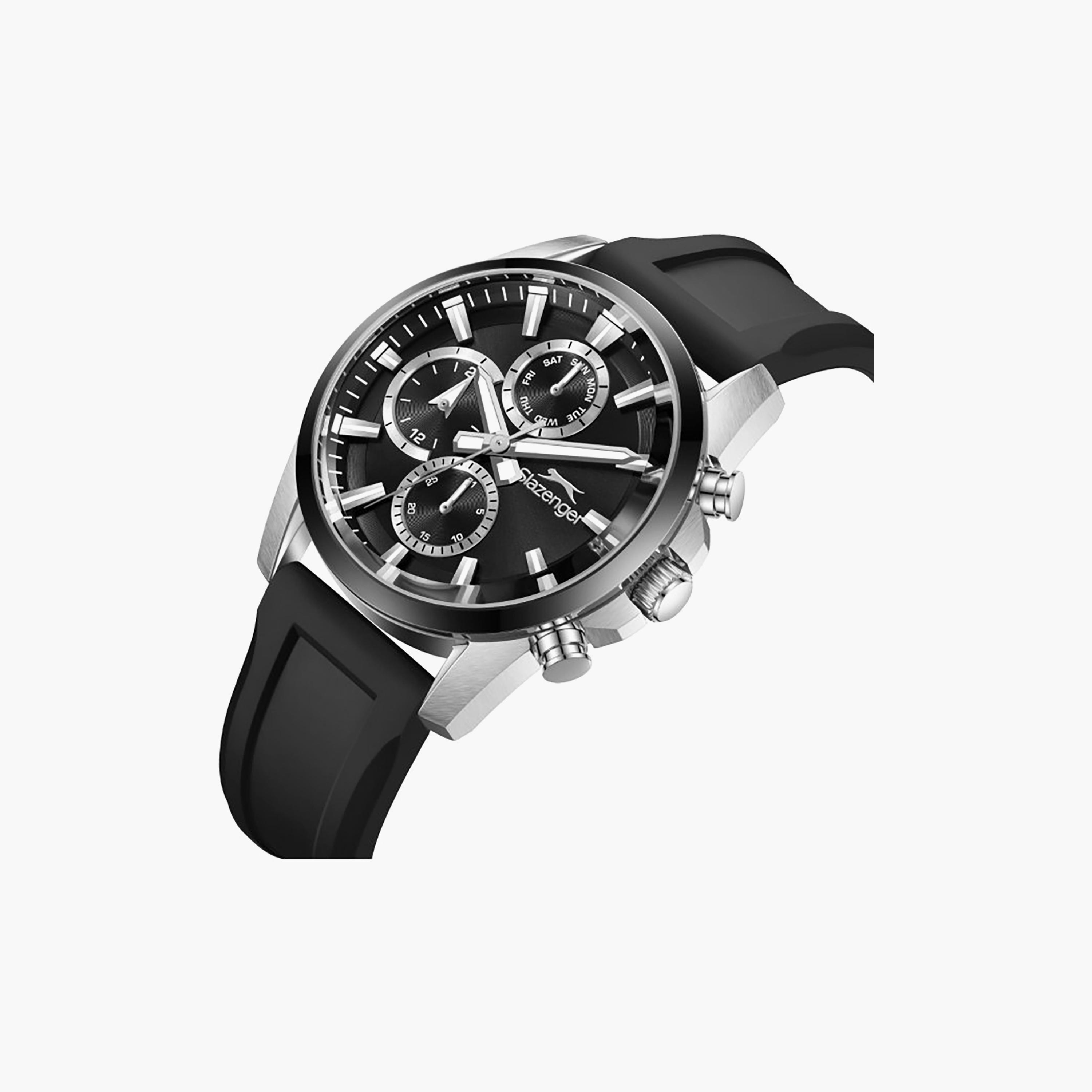 Slazenger Men's 42MM Black Chronograph Silicone Watch | SL.9.2523.2.01-men-watchesandjewellery-watches-image-2