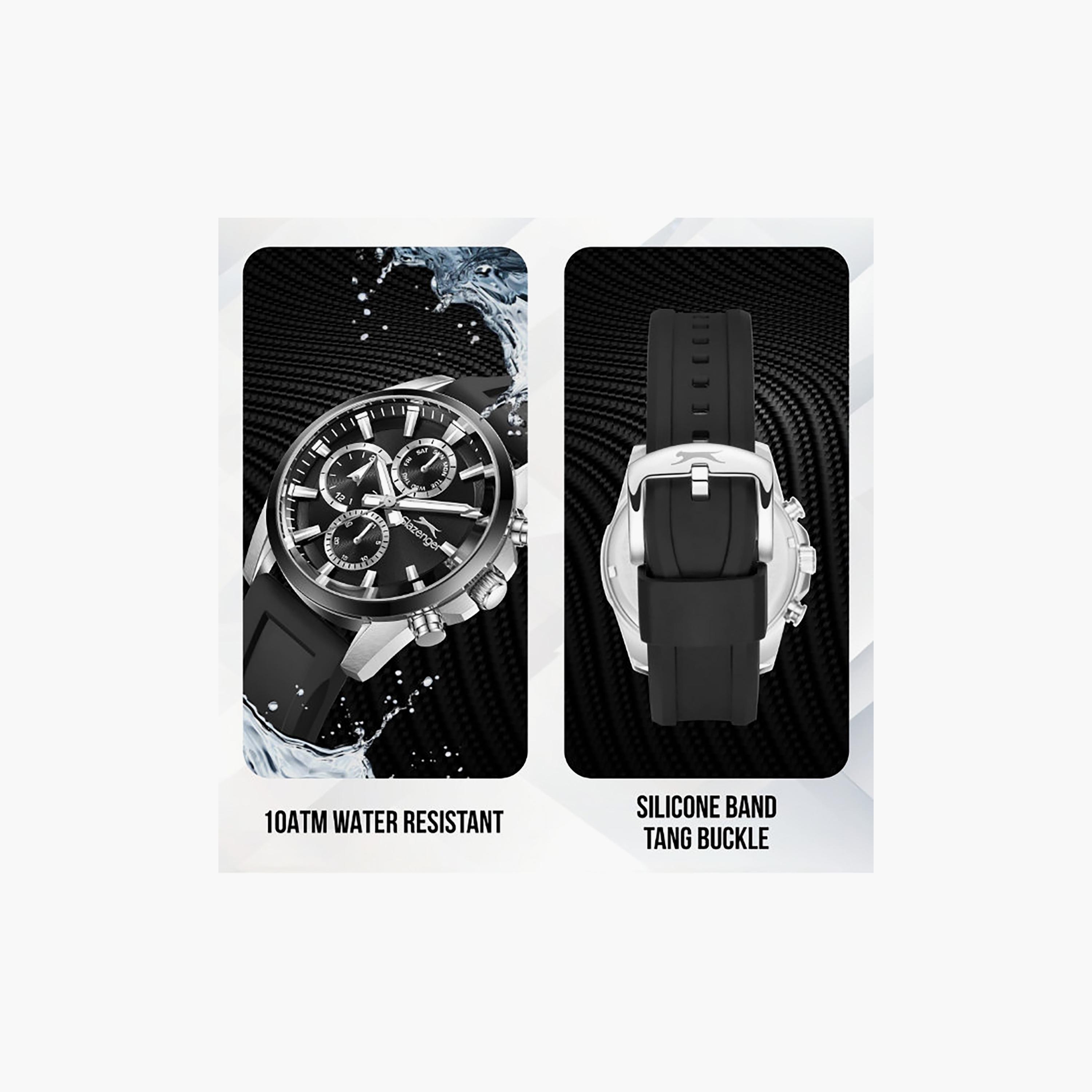 Slazenger Men's 42MM Black Chronograph Silicone Watch | SL.9.2523.2.01-men-watchesandjewellery-watches-image-5