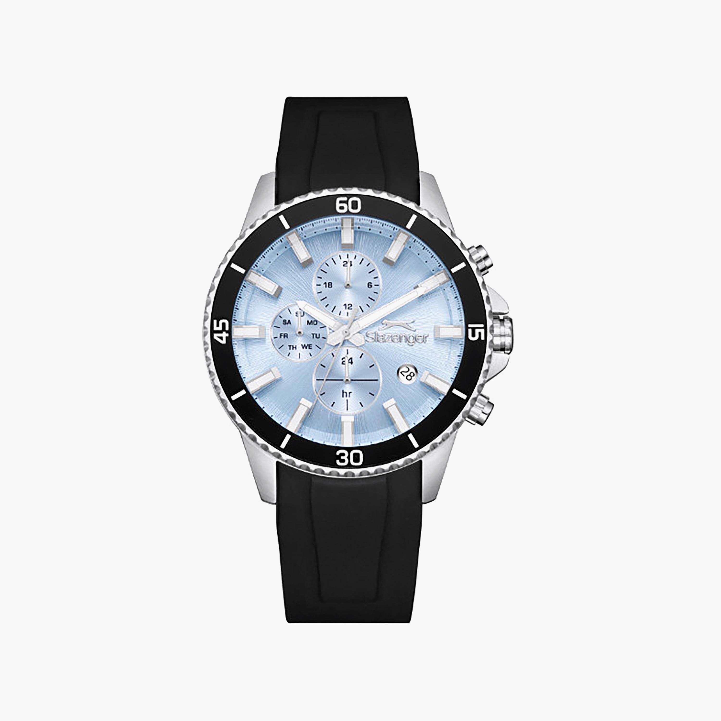 ساعة كرونوغراف سيليكون باللون الأسود 44 مم للرجال من سلازينجر | SL.9.2572.2.301-men-watchesandjewellery-watches-image-1