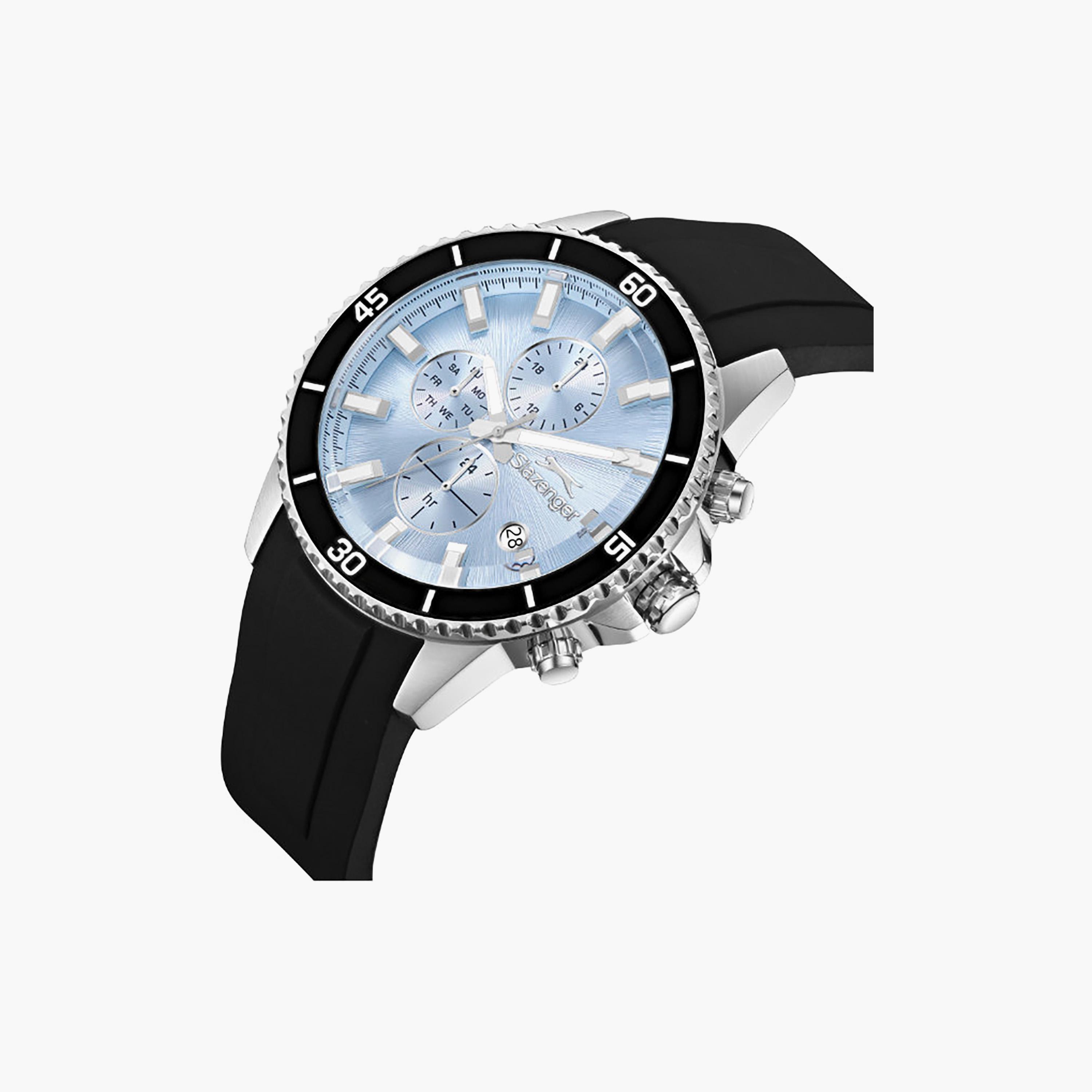 ساعة كرونوغراف سيليكون باللون الأسود 44 مم للرجال من سلازينجر | SL.9.2572.2.301-men-watchesandjewellery-watches-image-2