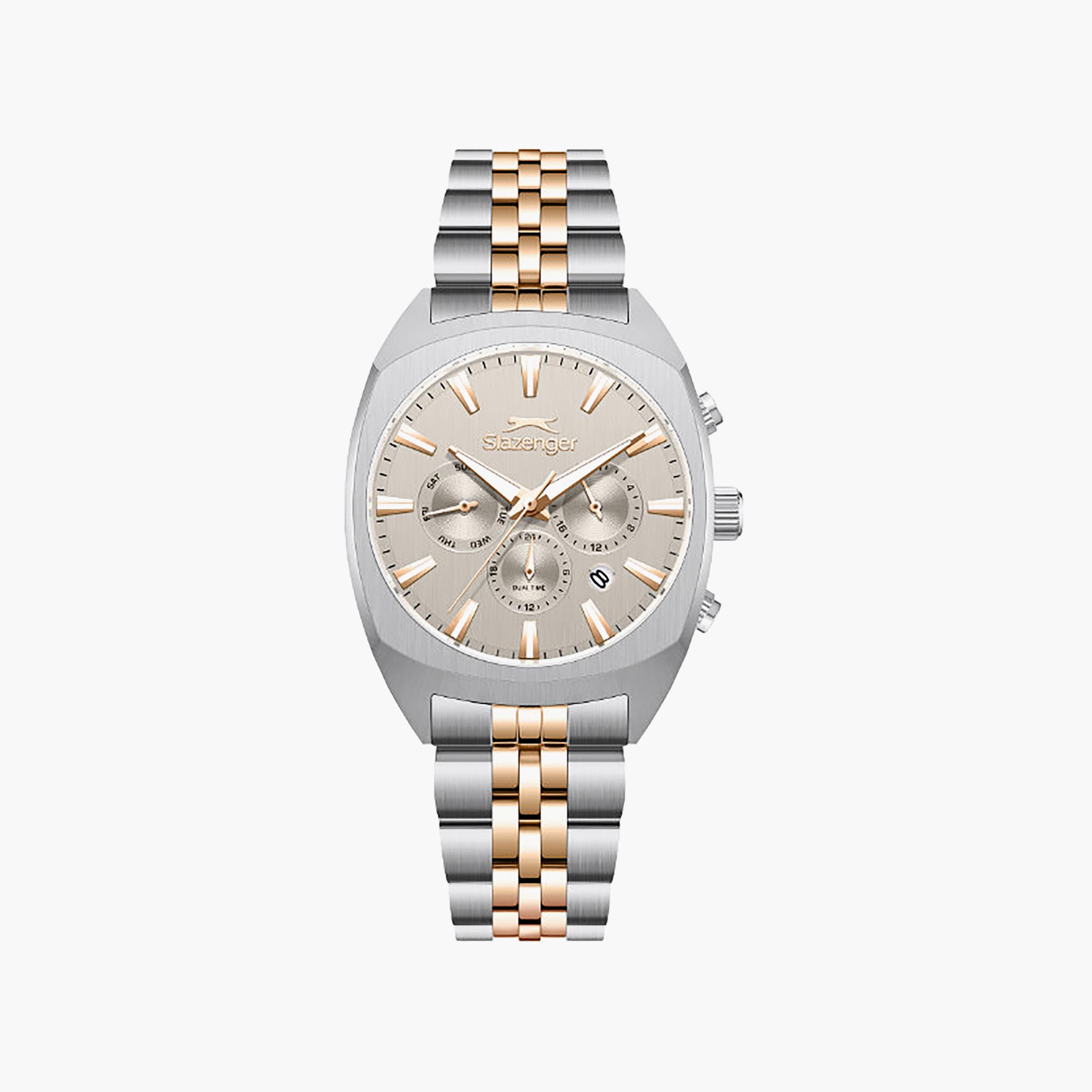 Slazenger Men's 41MM Silver & Gold Chronograph Metal Watch | SL.9.2574.2.360-men-watchesandjewellery-watches-image-1