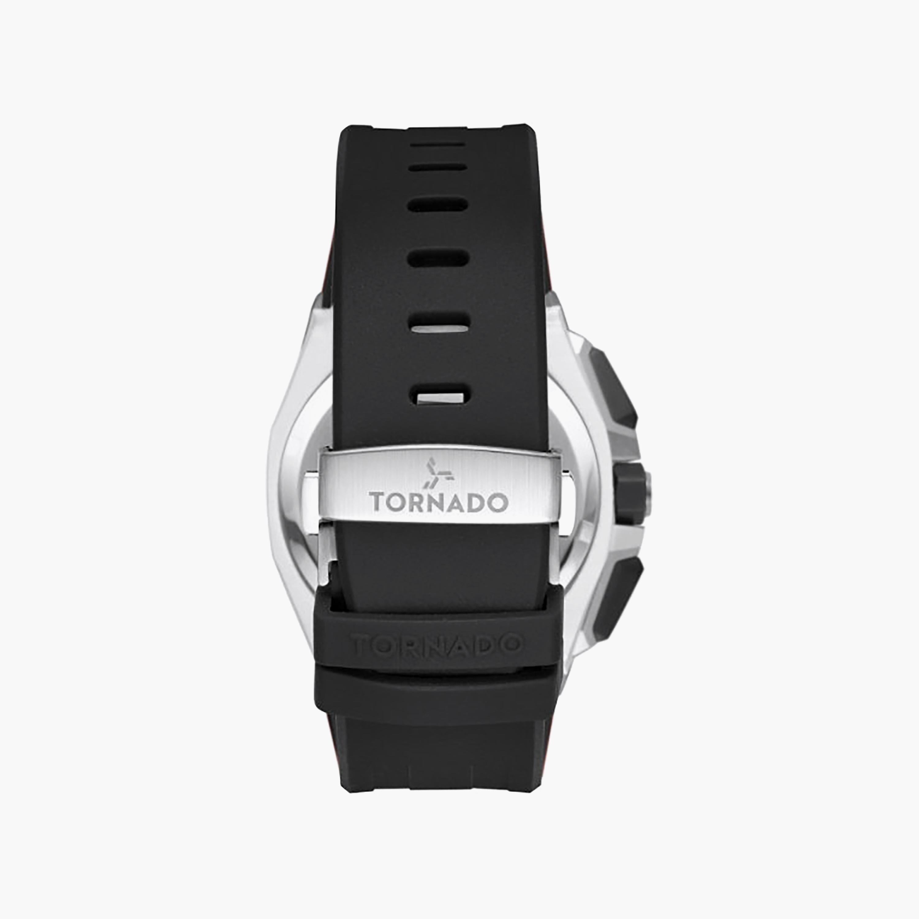 Tornado Men's 43MM Black Chronograph Silicone Watch | T25103-SSBB-men-watchesandjewellery-watches-image-4
