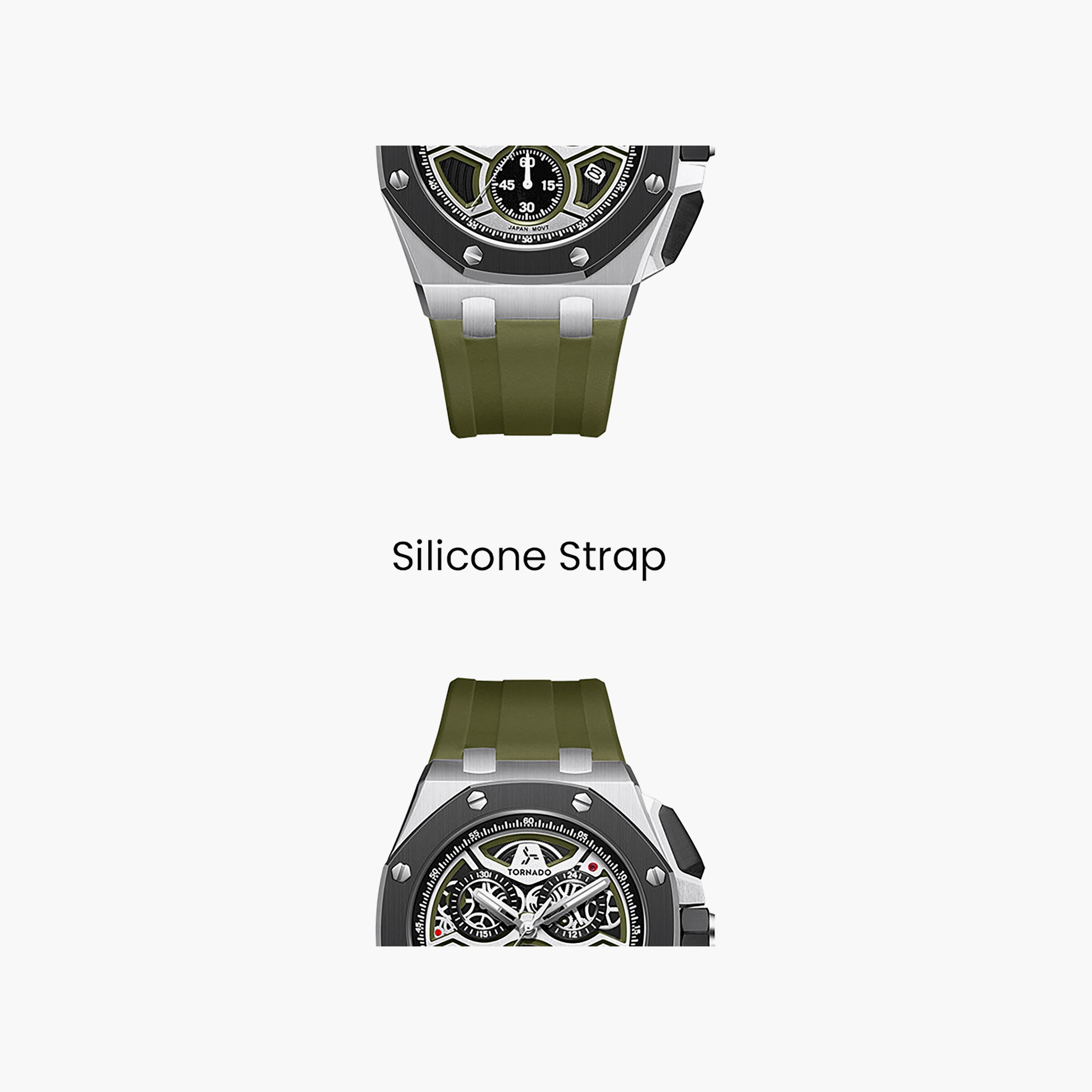 Tornado Men's 43MM Green Chronograph Silicone Watch | T25103-SSHHB-men-watchesandjewellery-watches-image-6
