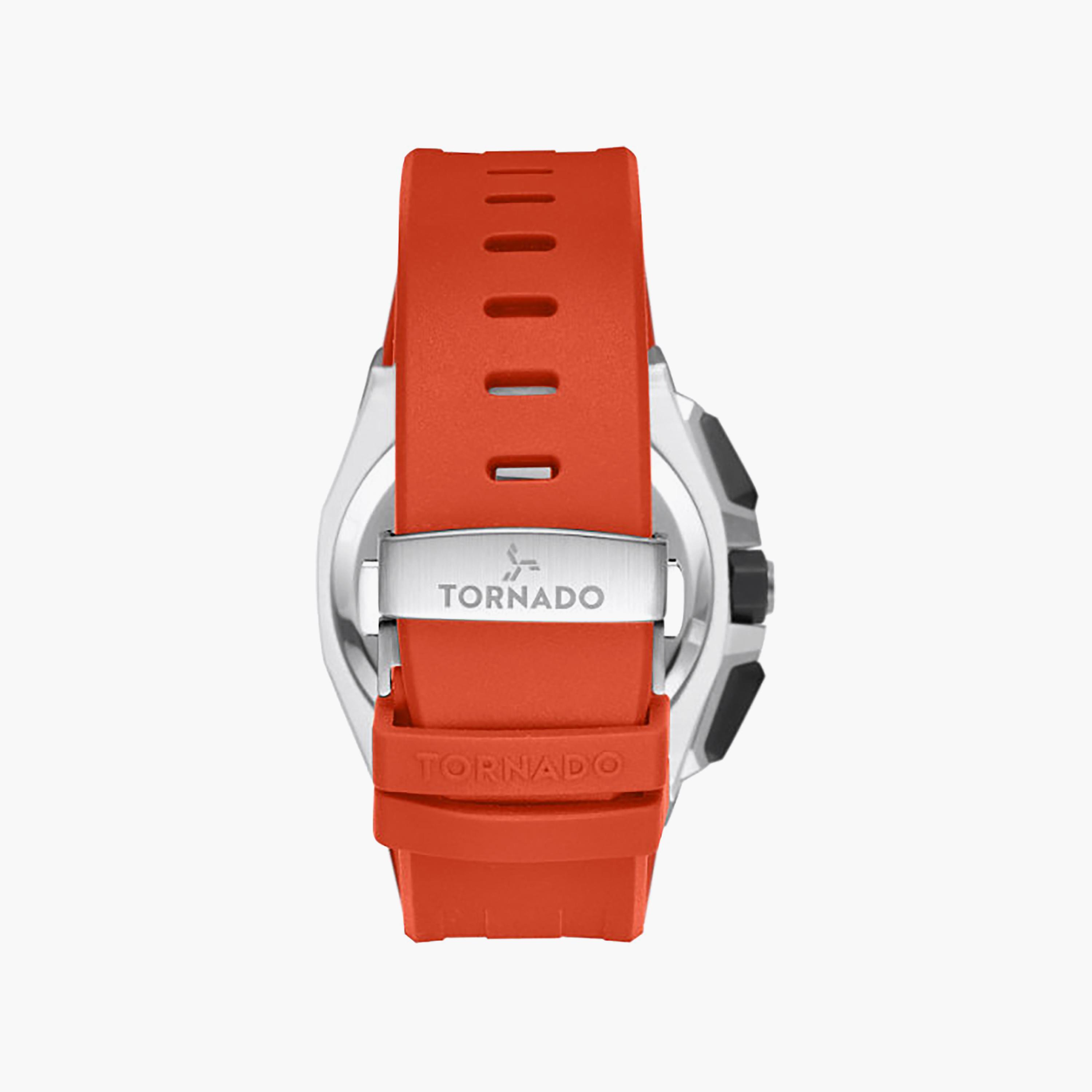 Tornado Men's 43MM Orange Chronograph Silicone Watch | T25103-SSRRB-men-watchesandjewellery-watches-image-4