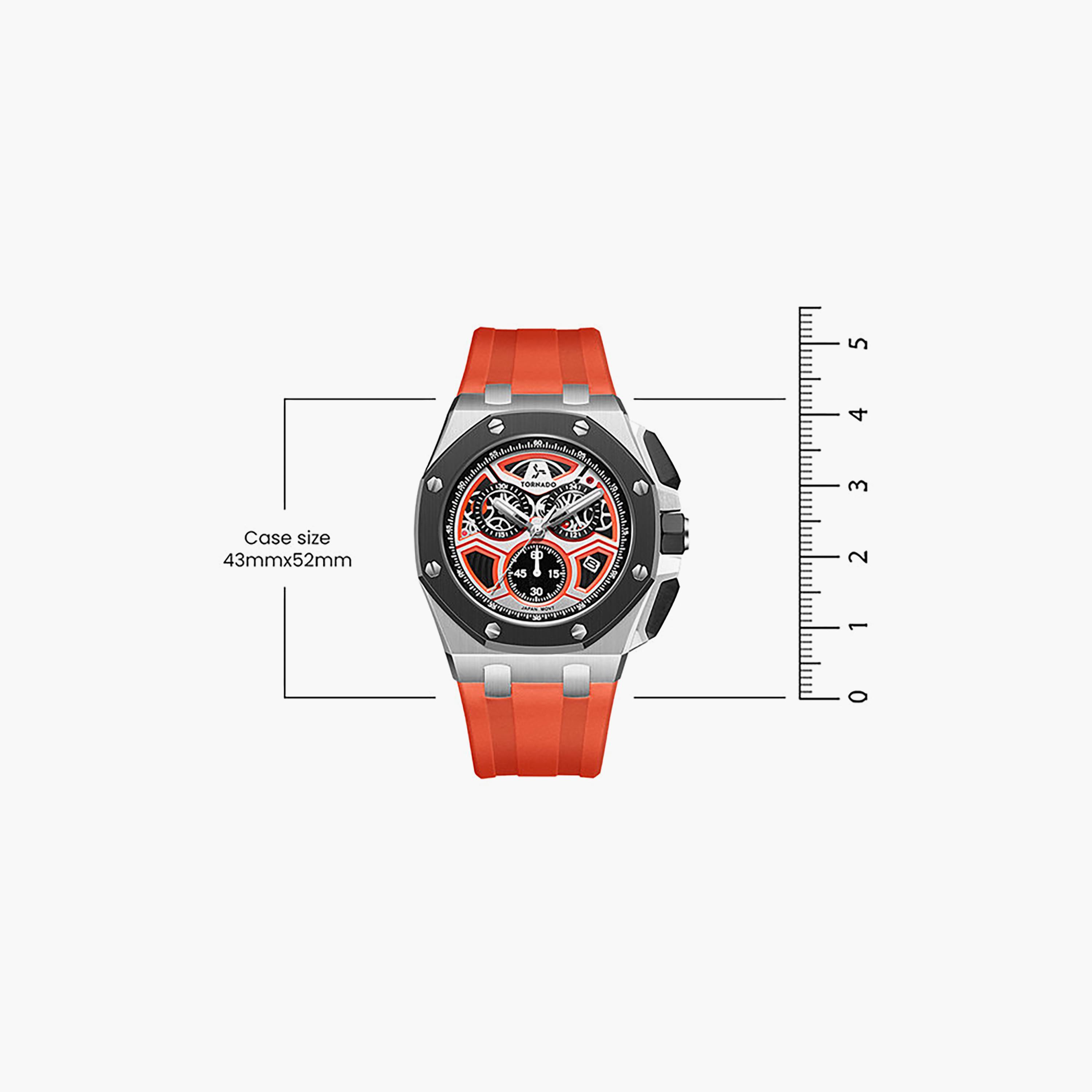 Tornado Men's 43MM Orange Chronograph Silicone Watch | T25103-SSRRB-men-watchesandjewellery-watches-image-7