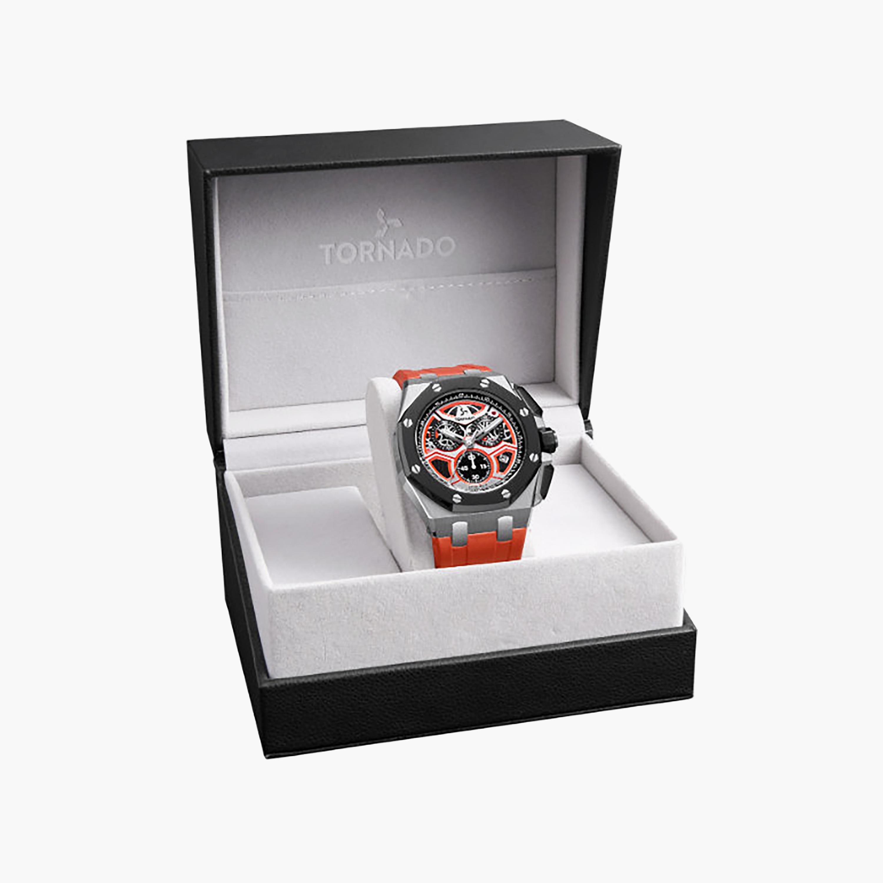 Tornado Men's 43MM Orange Chronograph Silicone Watch | T25103-SSRRB-men-watchesandjewellery-watches-image-8