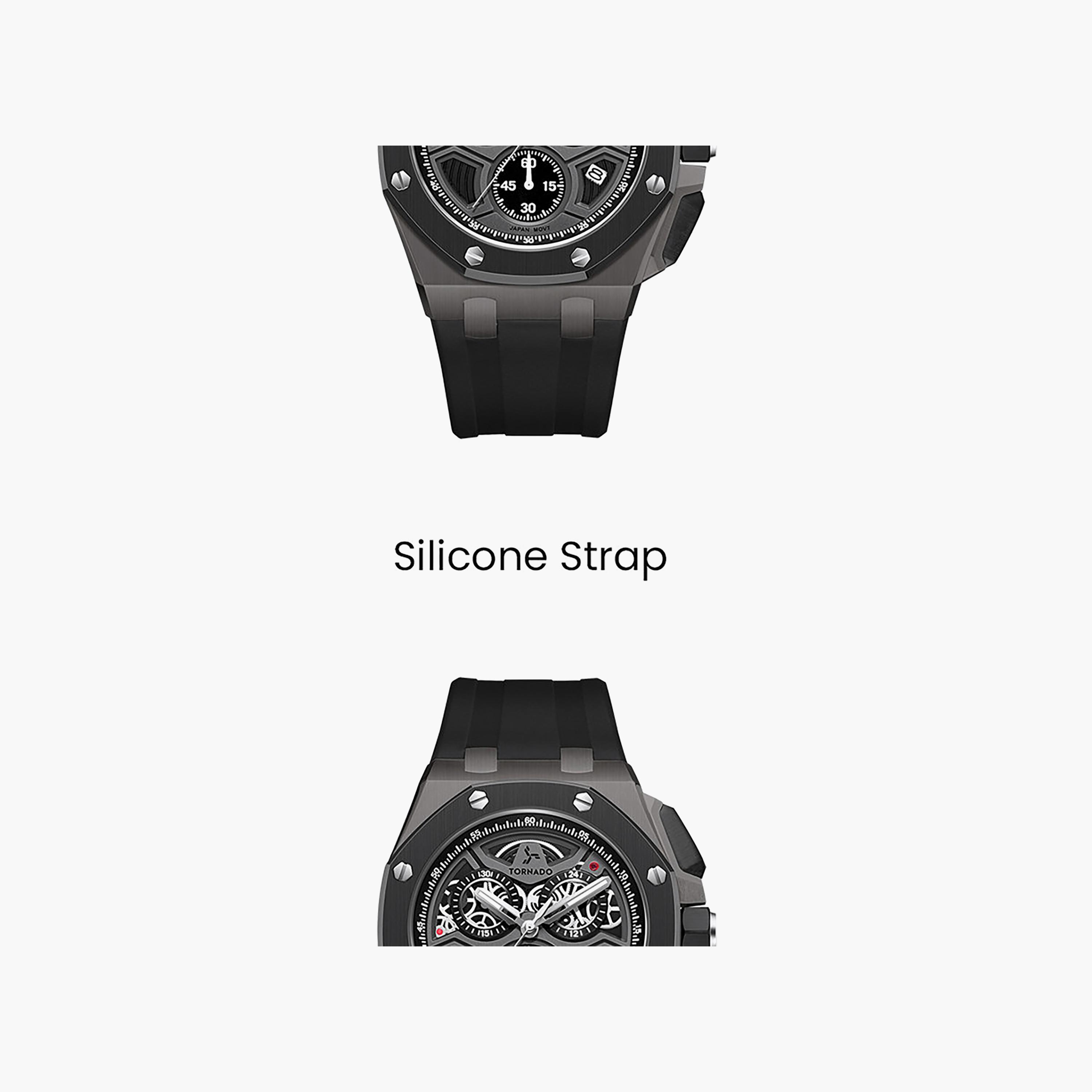 Tornado Men's 43MM Black Chronograph Silicone Watch | T25103-XSBXB-men-watchesandjewellery-watches-image-6