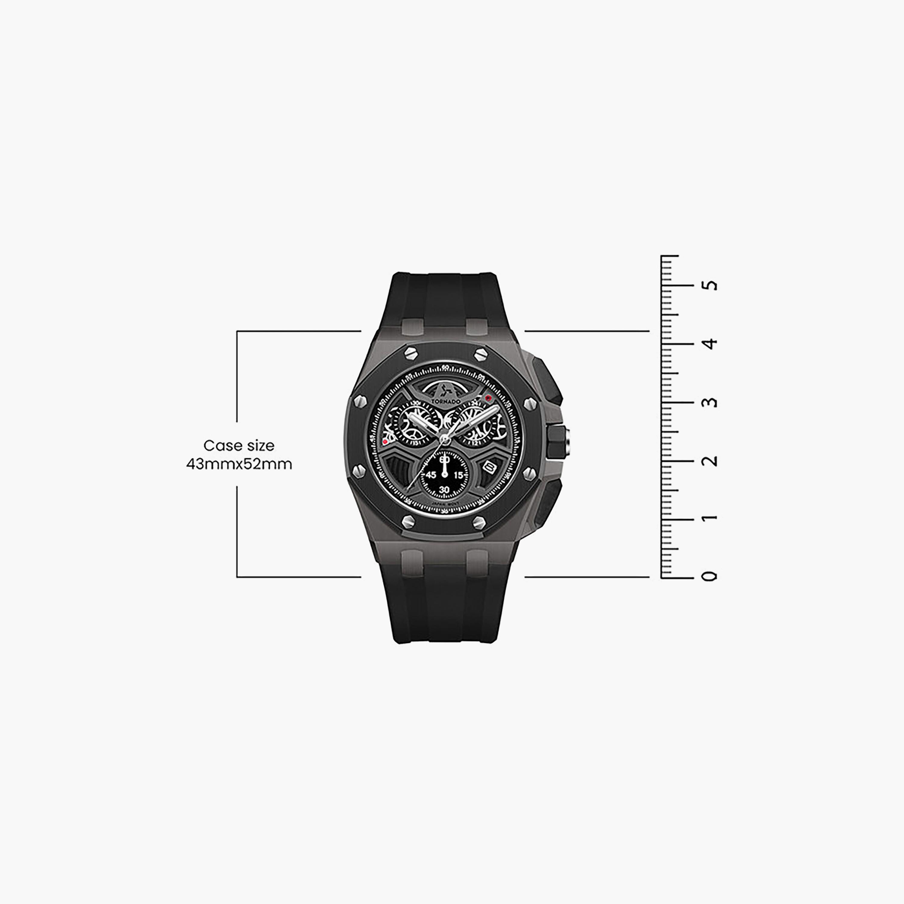 Tornado Men's 43MM Black Chronograph Silicone Watch | T25103-XSBXB-men-watchesandjewellery-watches-image-7