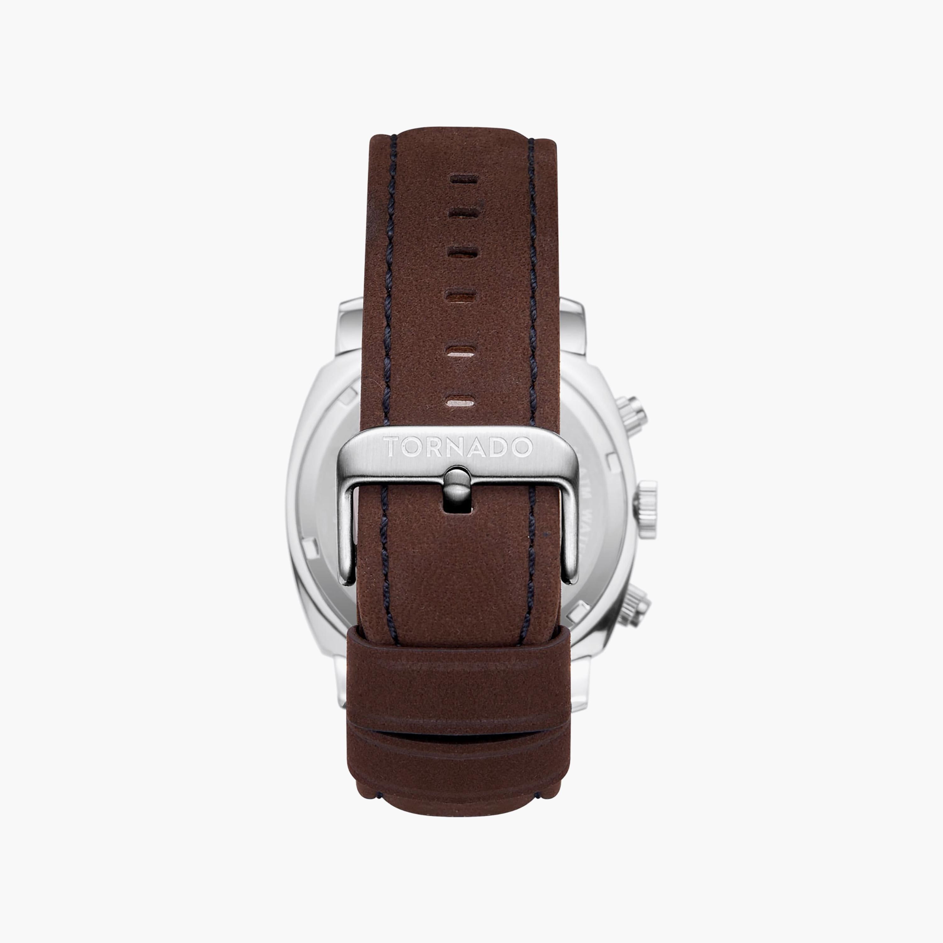 ساعة أنالوج جلد باللون البني 43 مم للرجال من تورنيدو | T9102-SLDI-men-watchesandjewellery-watches-image-4