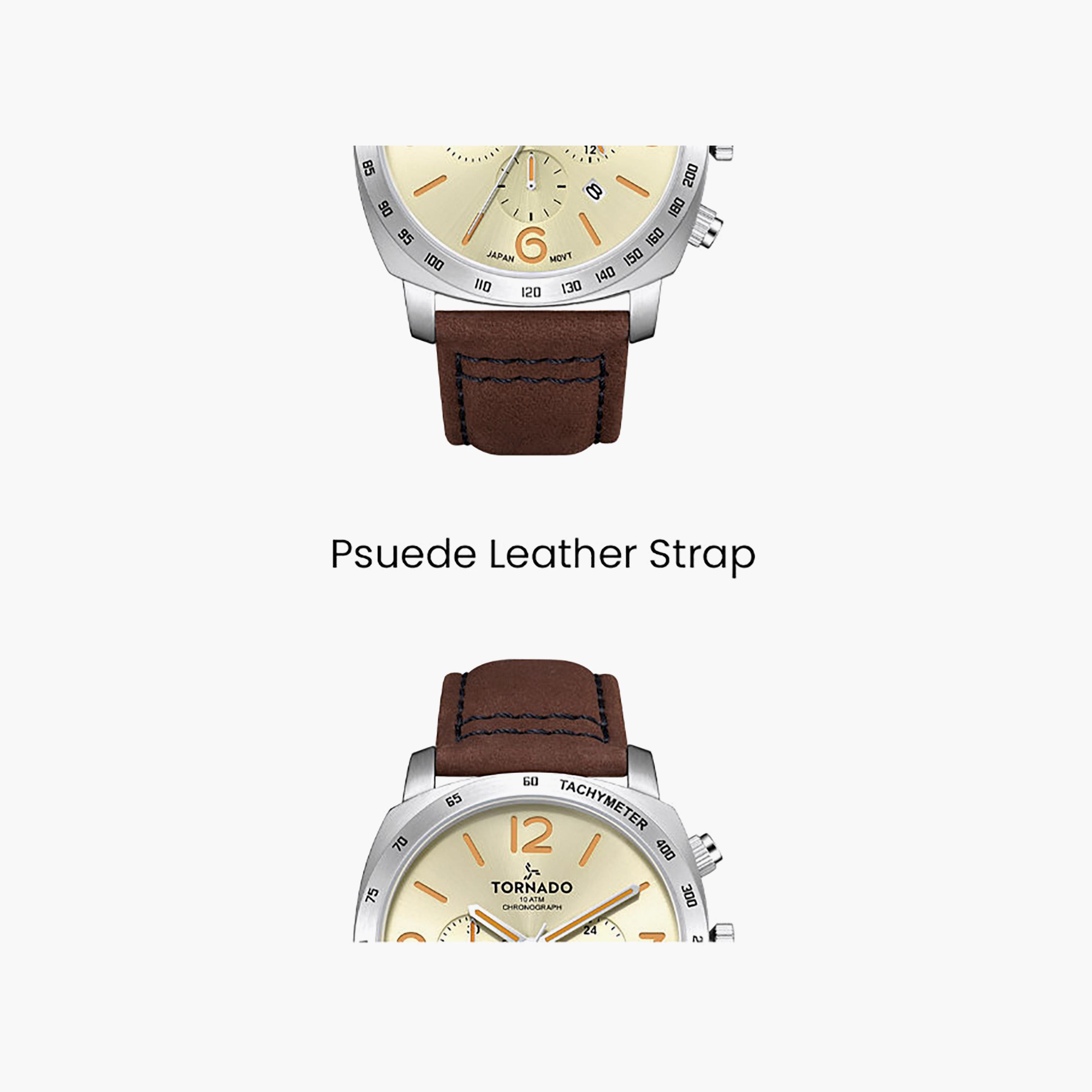 ساعة أنالوج جلد باللون البني 43 مم للرجال من تورنيدو | T9102-SLDI-men-watchesandjewellery-watches-image-6