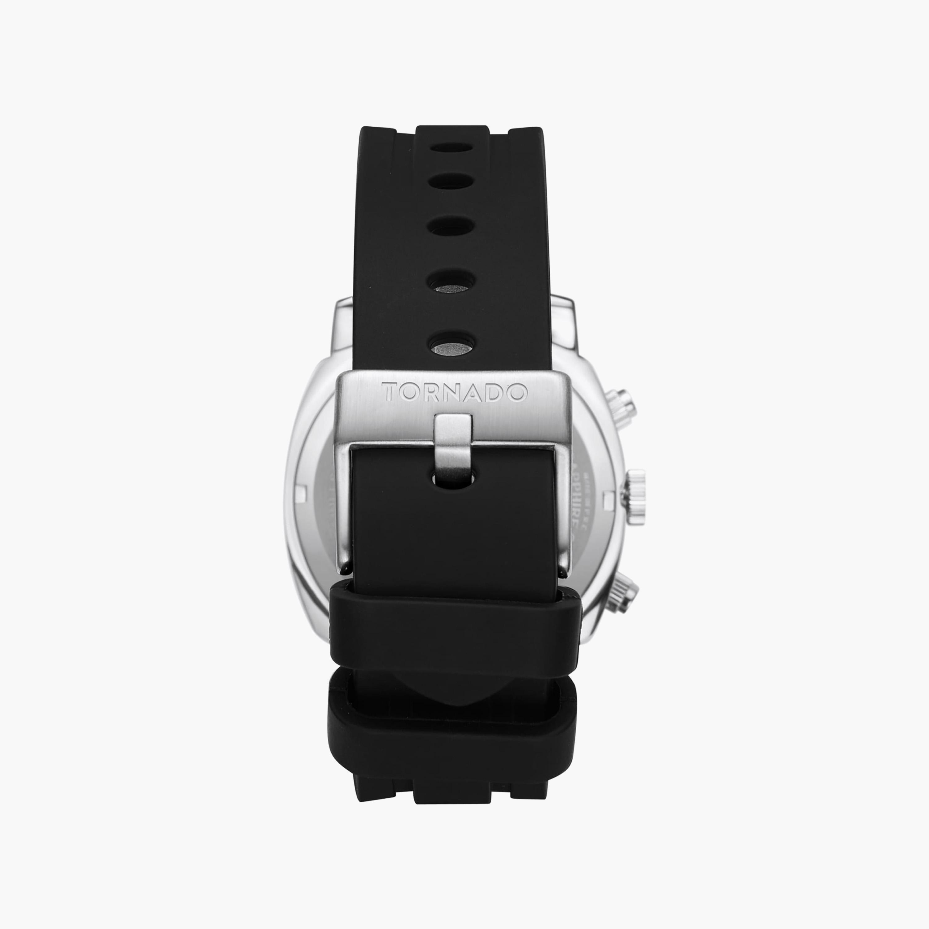 ساعة أنالوج سيليكون باللون الأسود 43 مم للرجال من تورنيدو | T9102-SSBB-men-watchesandjewellery-watches-image-4