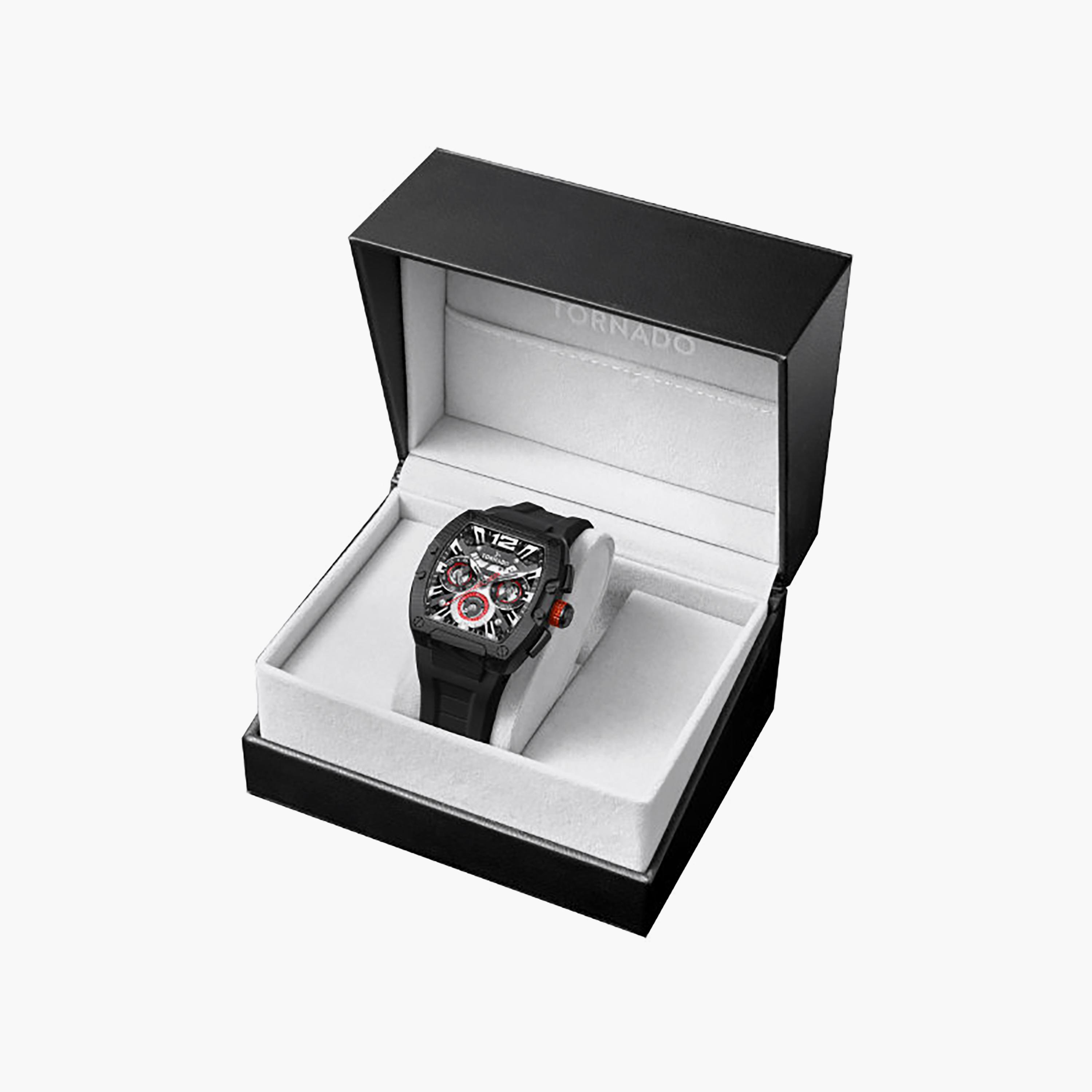 ساعة كرونوغراف سيليكون باللون الأسود 43 مم للرجال من تورنيدو | T23105L-BFBB-men-watchesandjewellery-watches-image-7