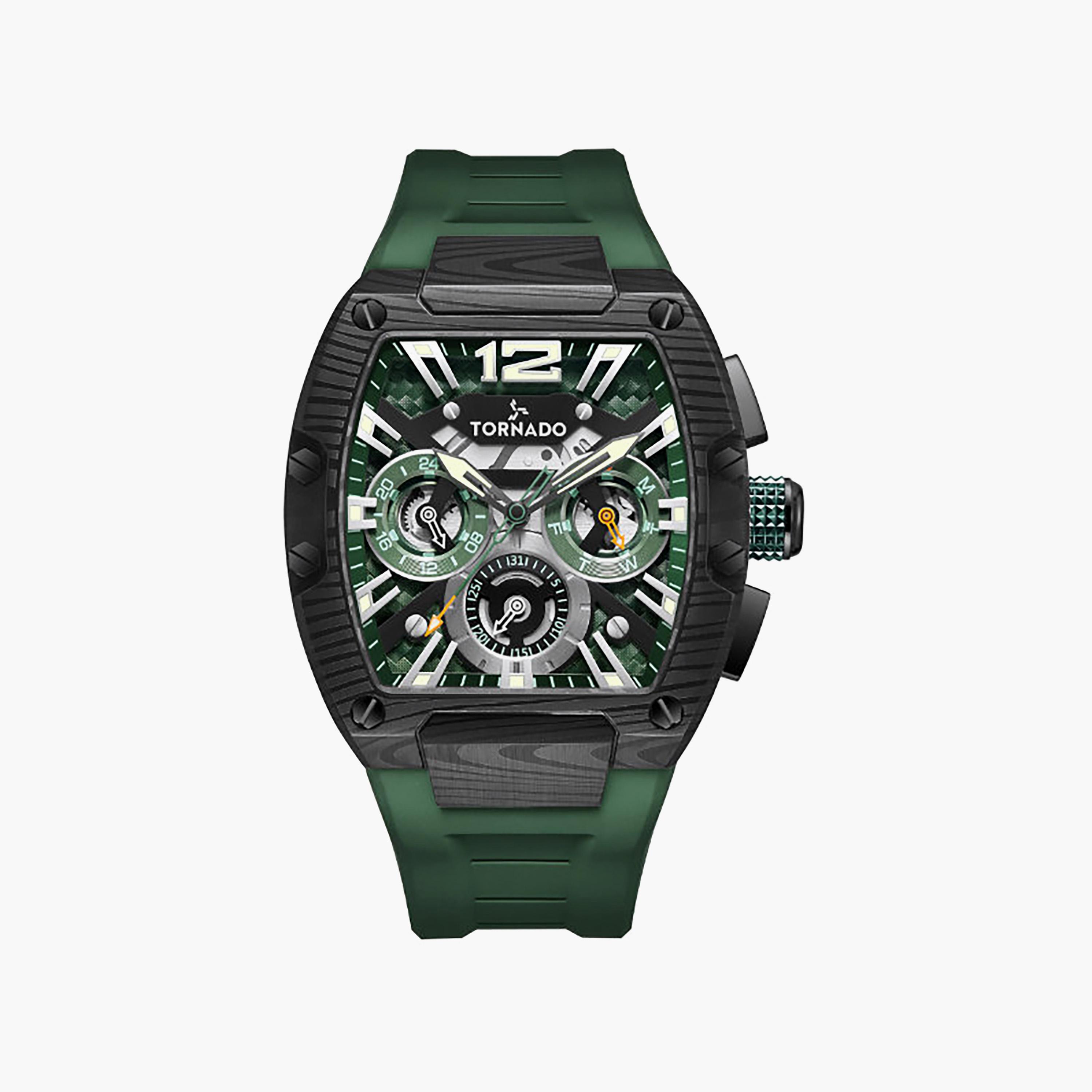Tornado Men's 43MM Green Chronograph Silicone Watch | T23105L-BFGB-men-watchesandjewellery-watches-image-1