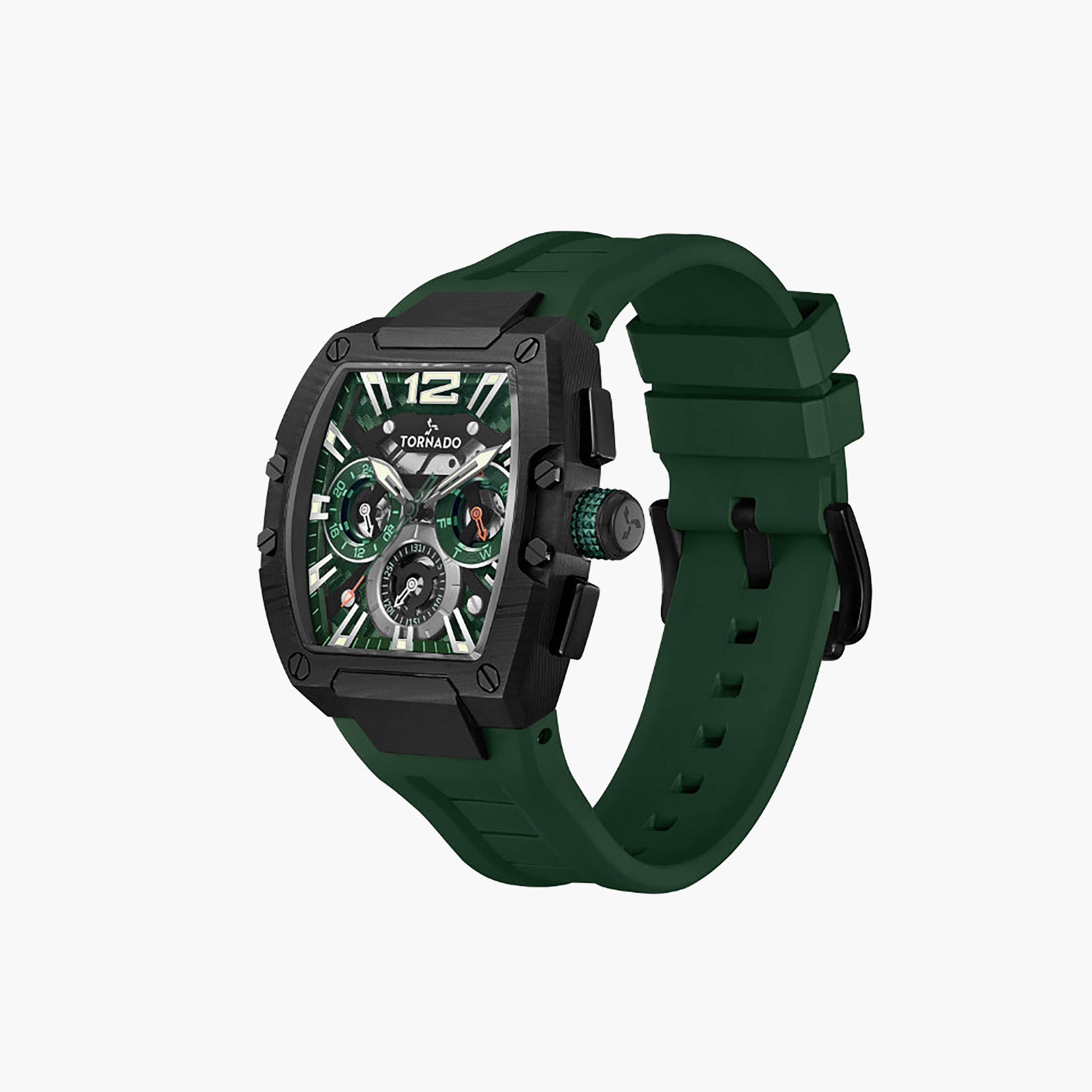 Tornado Men's 43MM Green Chronograph Silicone Watch | T23105L-BFGB-men-watchesandjewellery-watches-image-2