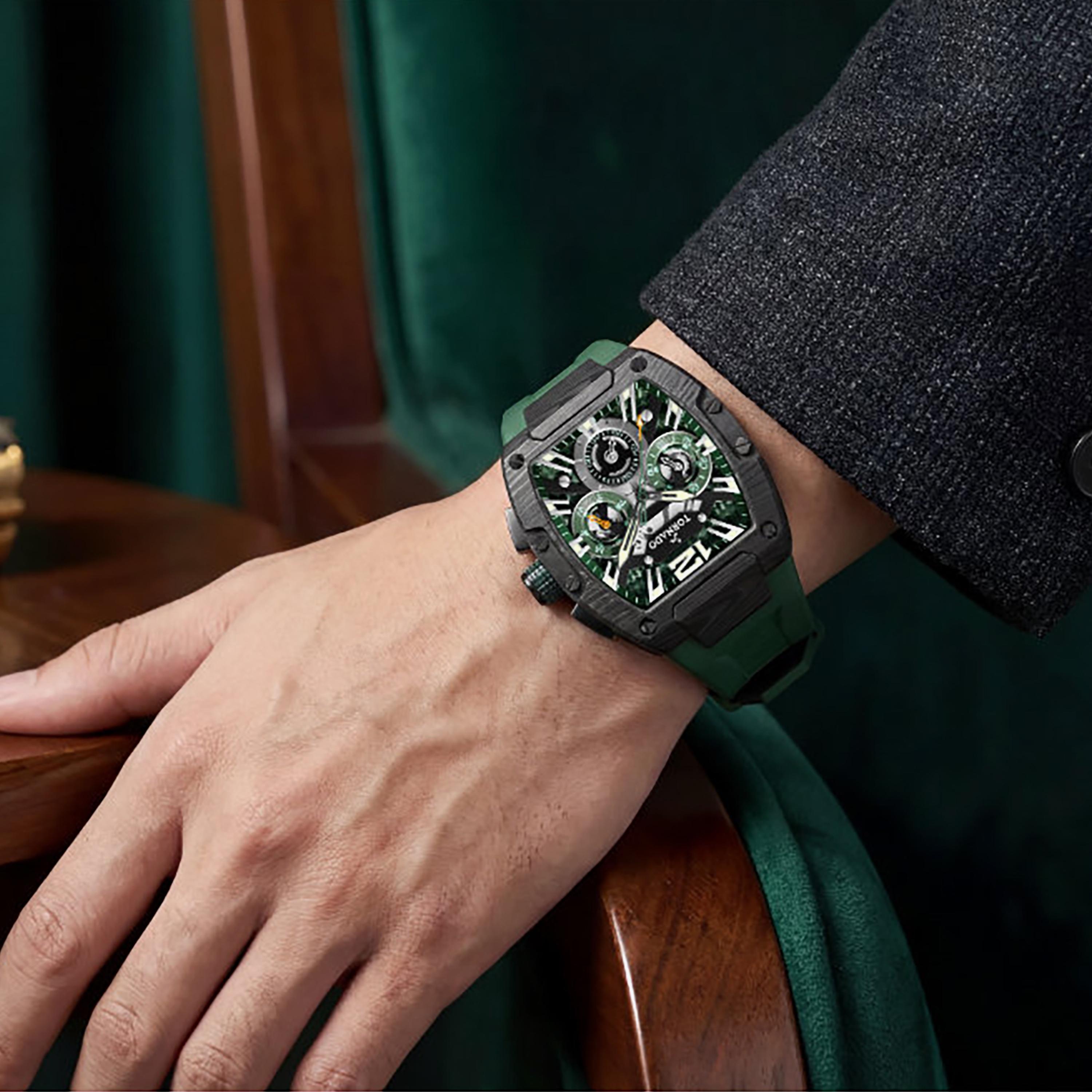 Tornado Men's 43MM Green Chronograph Silicone Watch | T23105L-BFGB-men-watchesandjewellery-watches-image-8