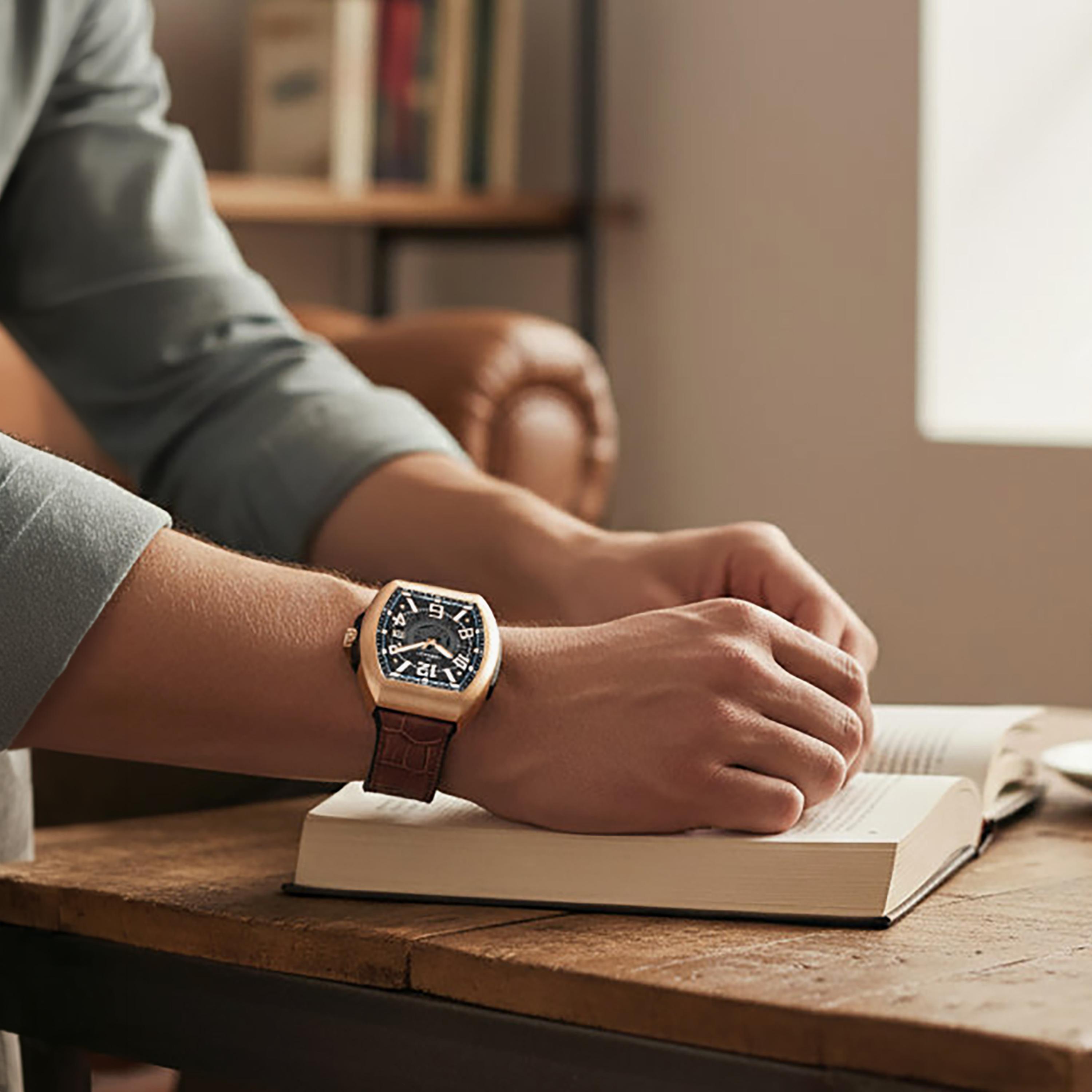 ساعة أنالوج جلد باللون البني 44 مم للرجال من تورنيدو | T25001-RLDB-men-watchesandjewellery-watches-image-7