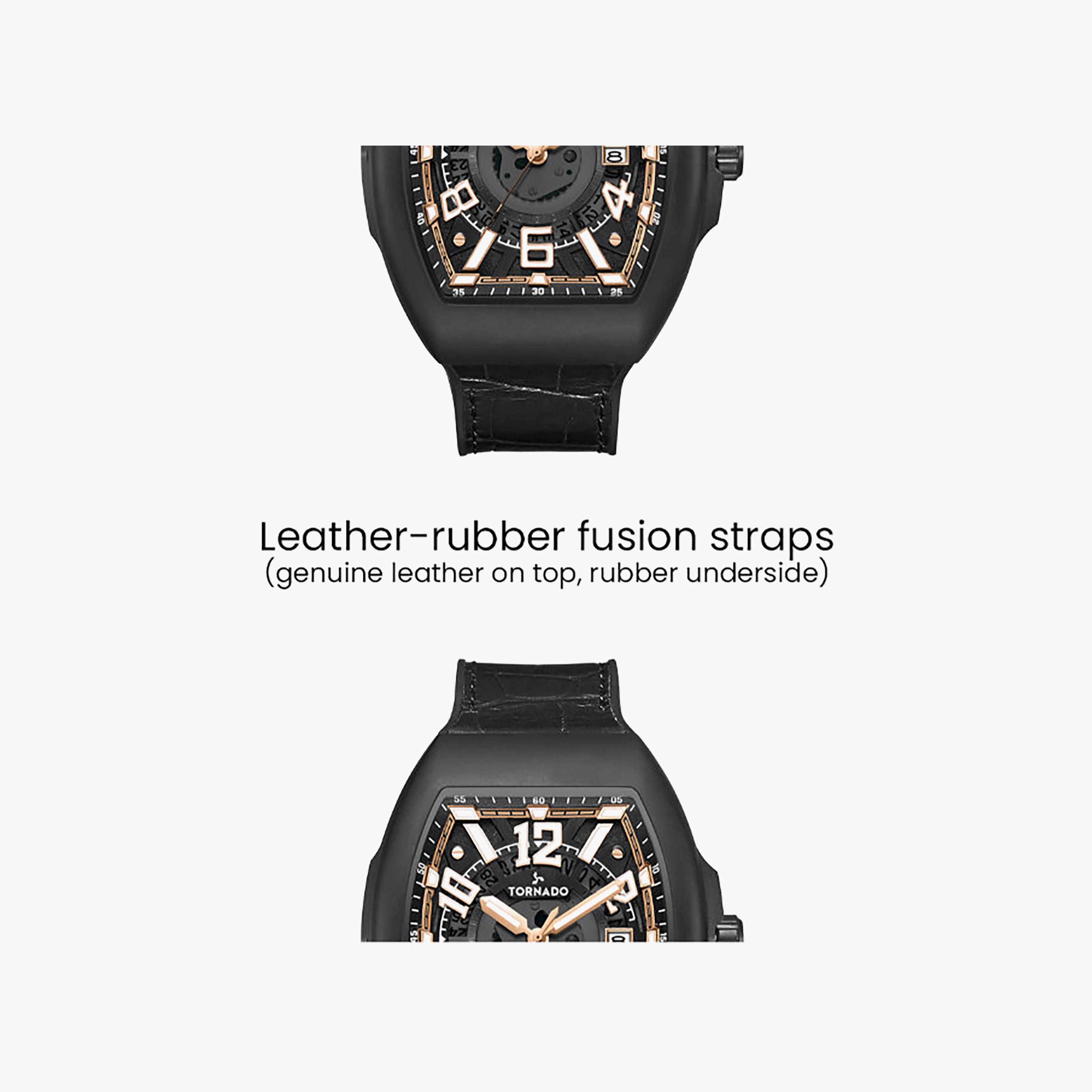 ساعة أنالوج جلد باللون الأسود 44 مم للرجال من تورنيدو | T25001-BLBB-men-watchesandjewellery-watches-image-5