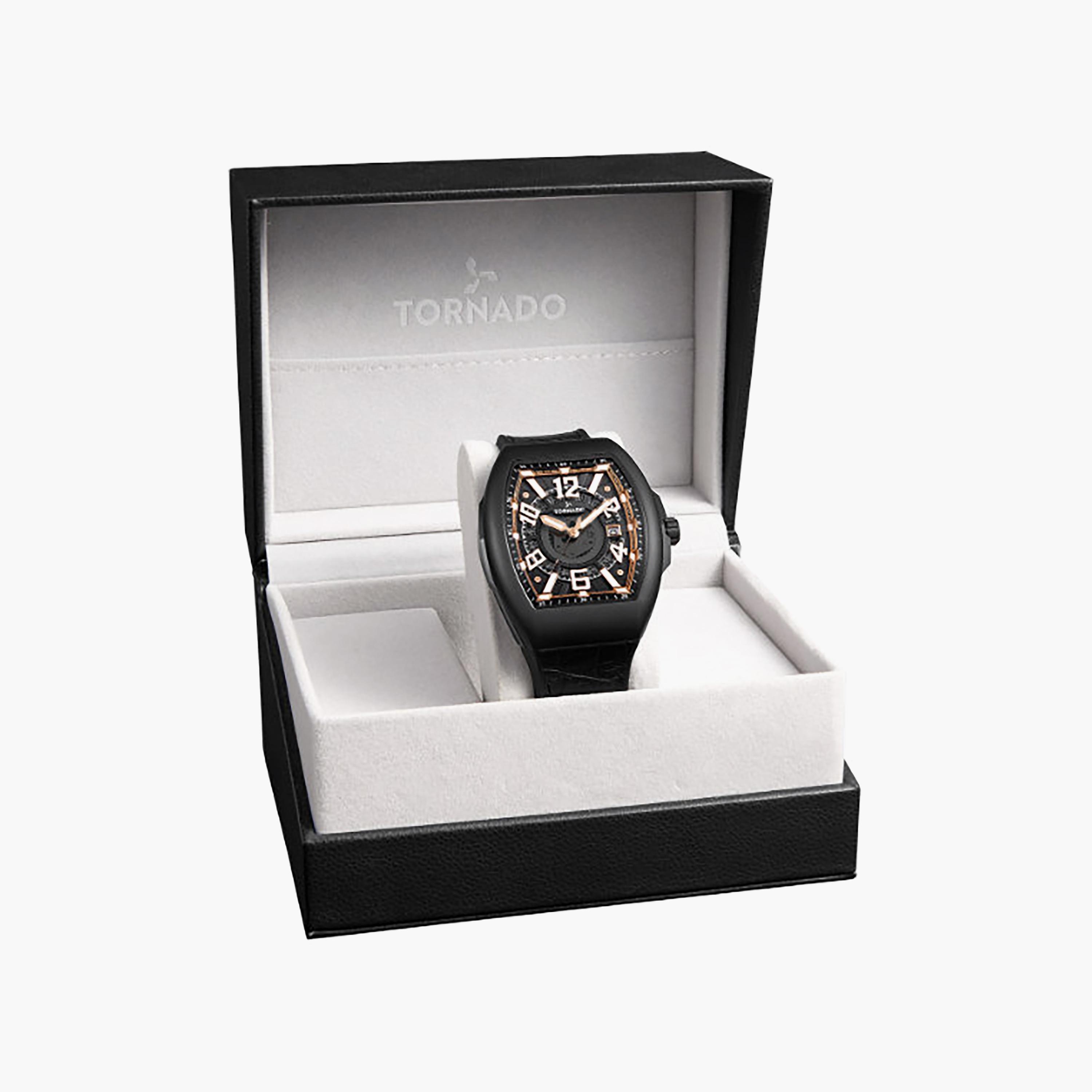 ساعة أنالوج جلد باللون الأسود 44 مم للرجال من تورنيدو | T25001-BLBB-men-watchesandjewellery-watches-image-6