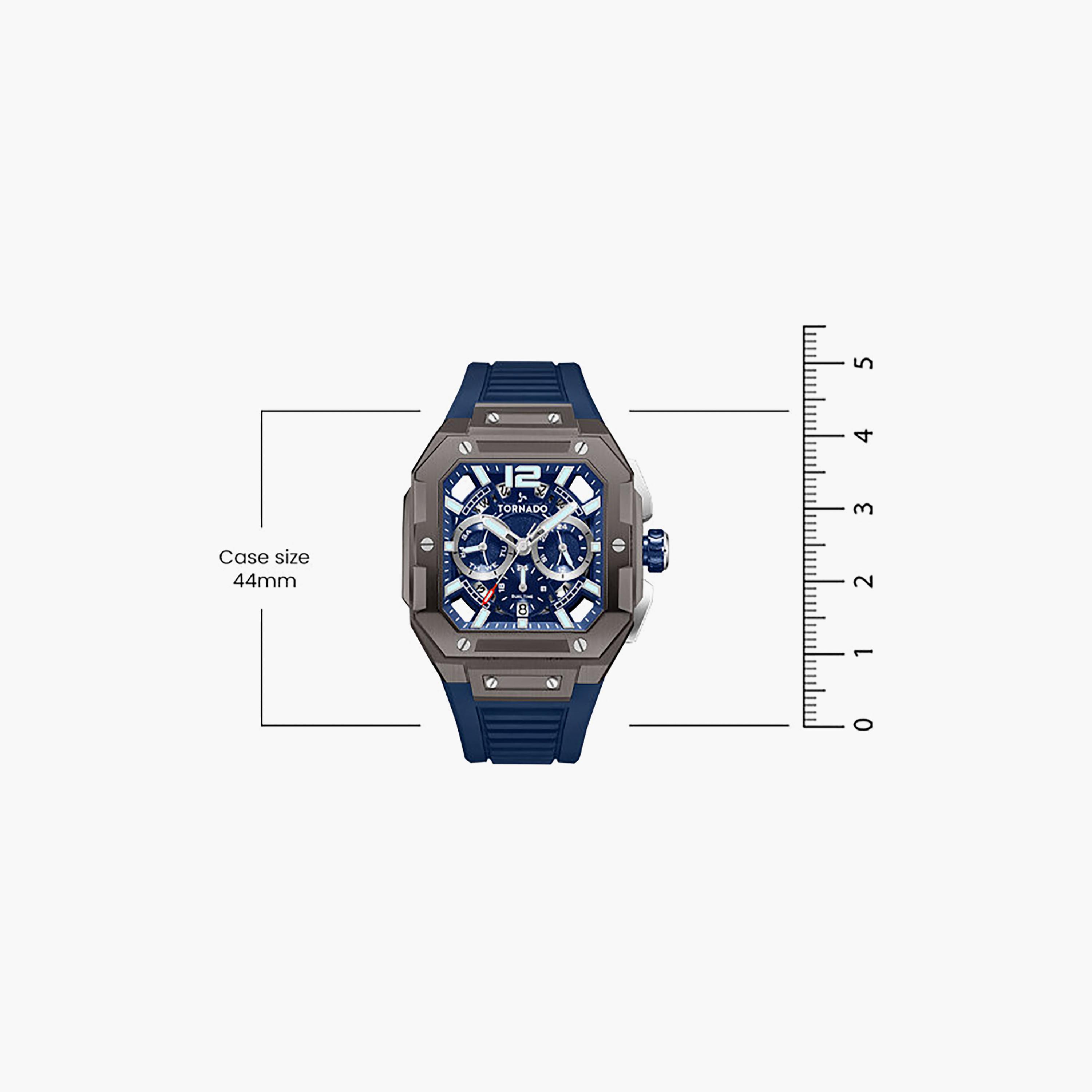 ساعة كرونوغراف سيليكون باللون الأزرق 44 مم للرجال من تورنيدو | T26101-XFNN-men-watchesandjewellery-watches-image-7