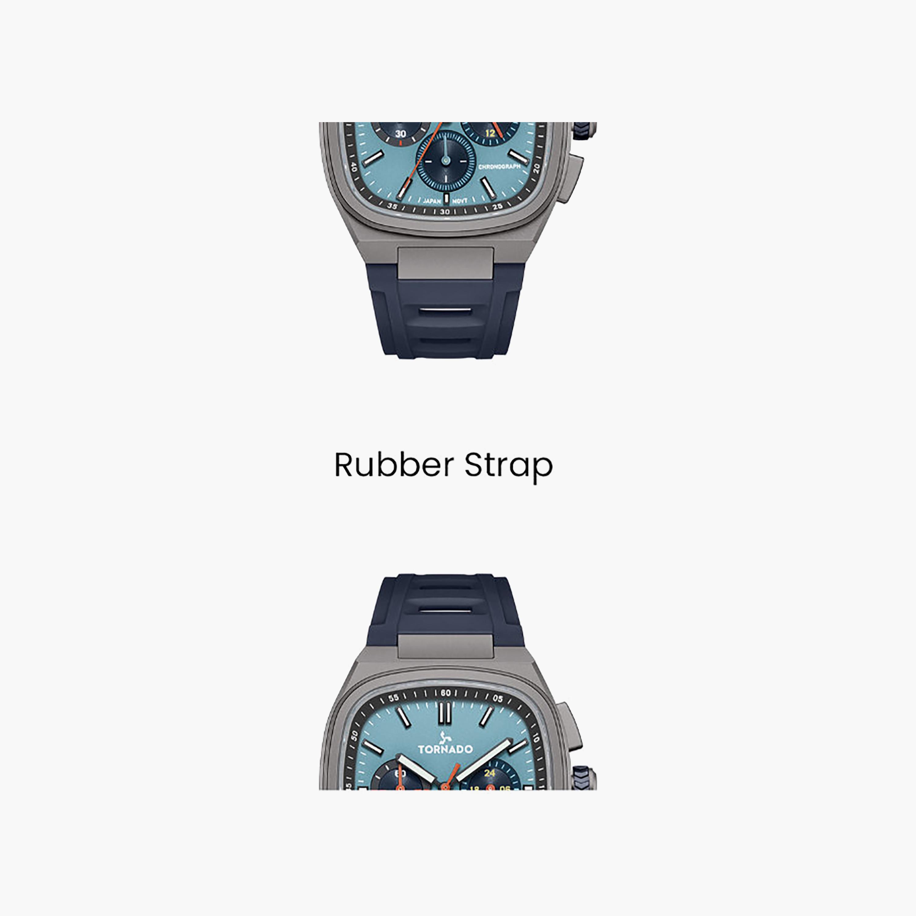 Tornado Men's 42MM Blue Chronograph Rubber Watch | T26102-BRNL-men-watchesandjewellery-watches-image-5