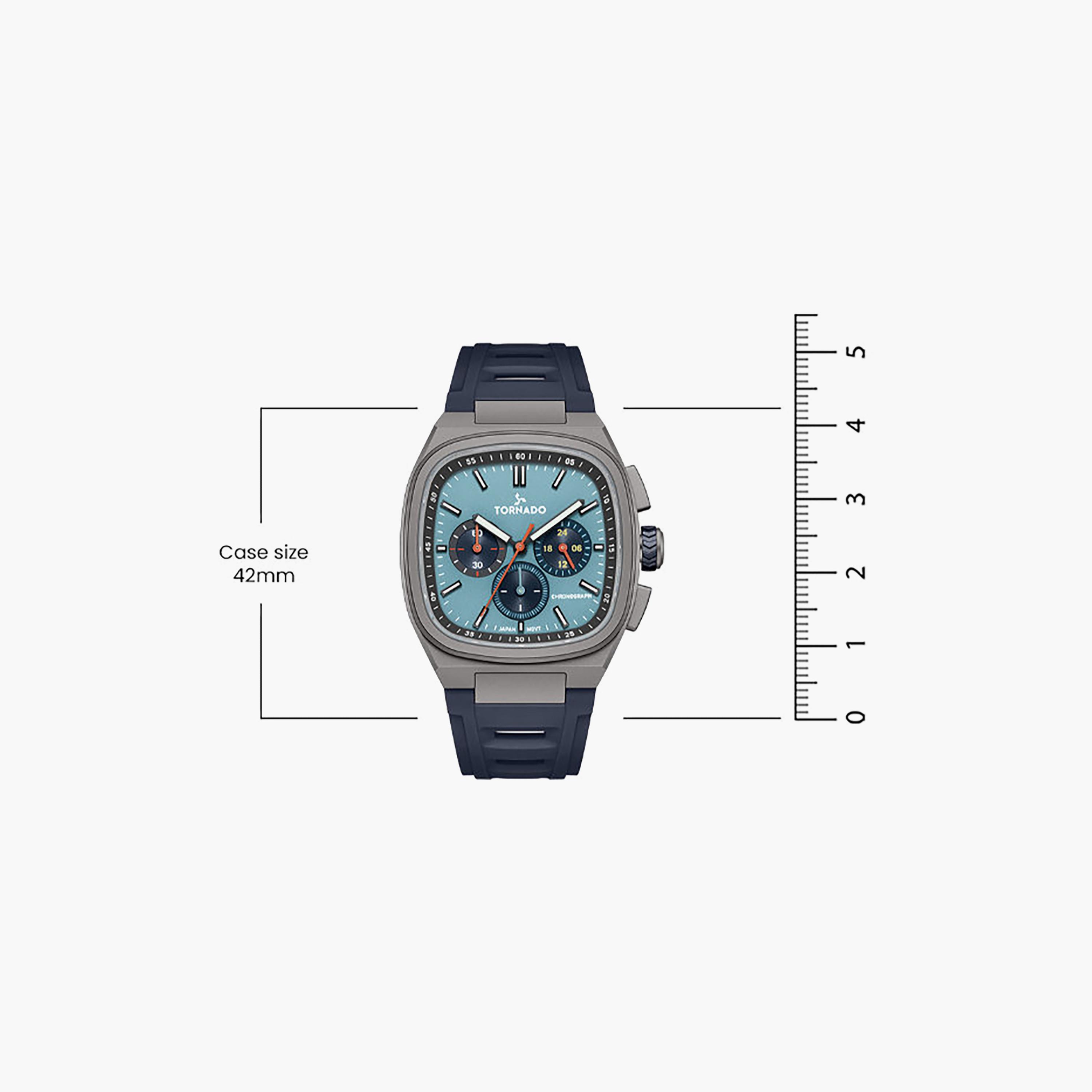 Tornado Men's 42MM Blue Chronograph Rubber Watch | T26102-BRNL-men-watchesandjewellery-watches-image-6