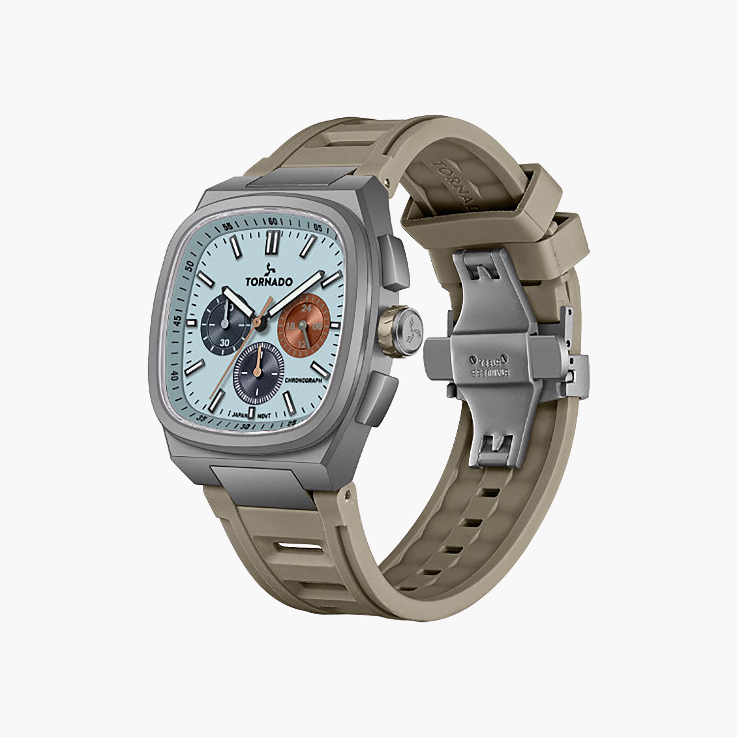 Tornado Men's 42MM Khaki Chronograph Rubber Watch | T26102-XREL-men-watchesandjewellery-watches-image-2