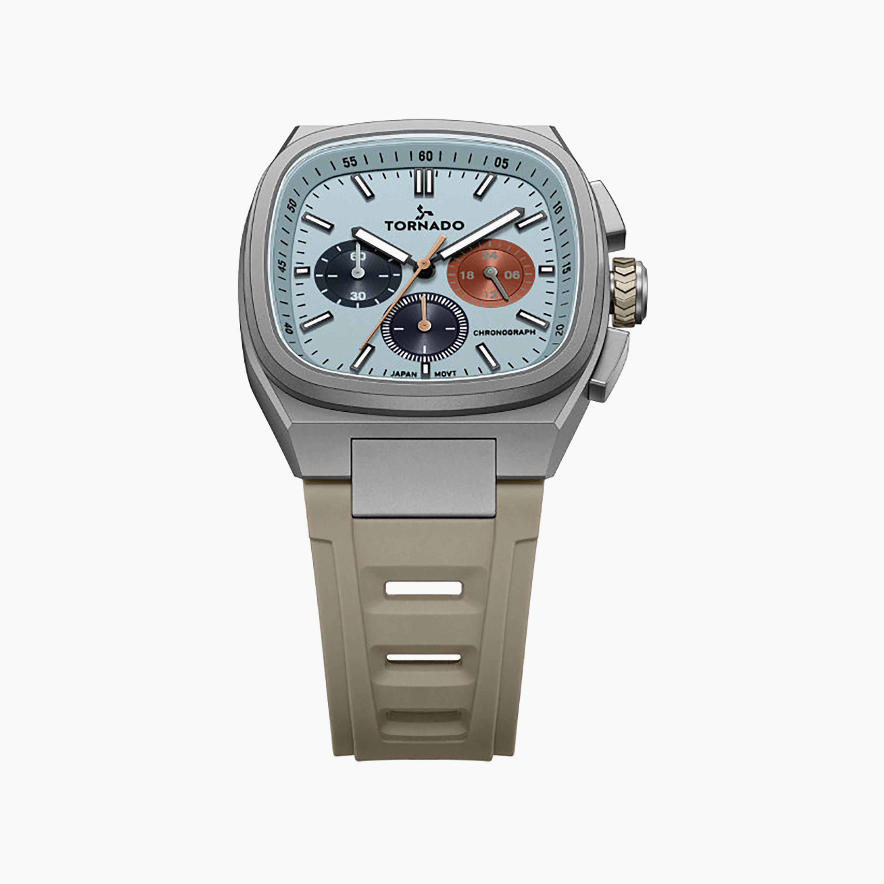 Tornado Men's 42MM Khaki Chronograph Rubber Watch | T26102-XREL-men-watchesandjewellery-watches-image-3