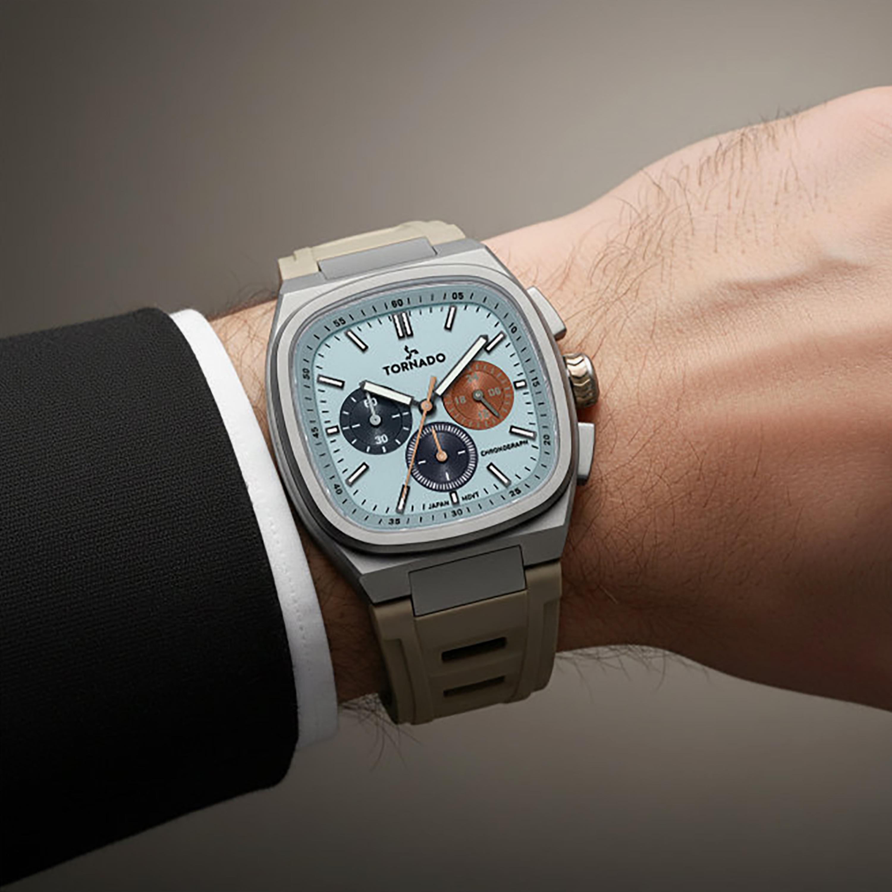Tornado Men's 42MM Khaki Chronograph Rubber Watch | T26102-XREL-men-watchesandjewellery-watches-image-7