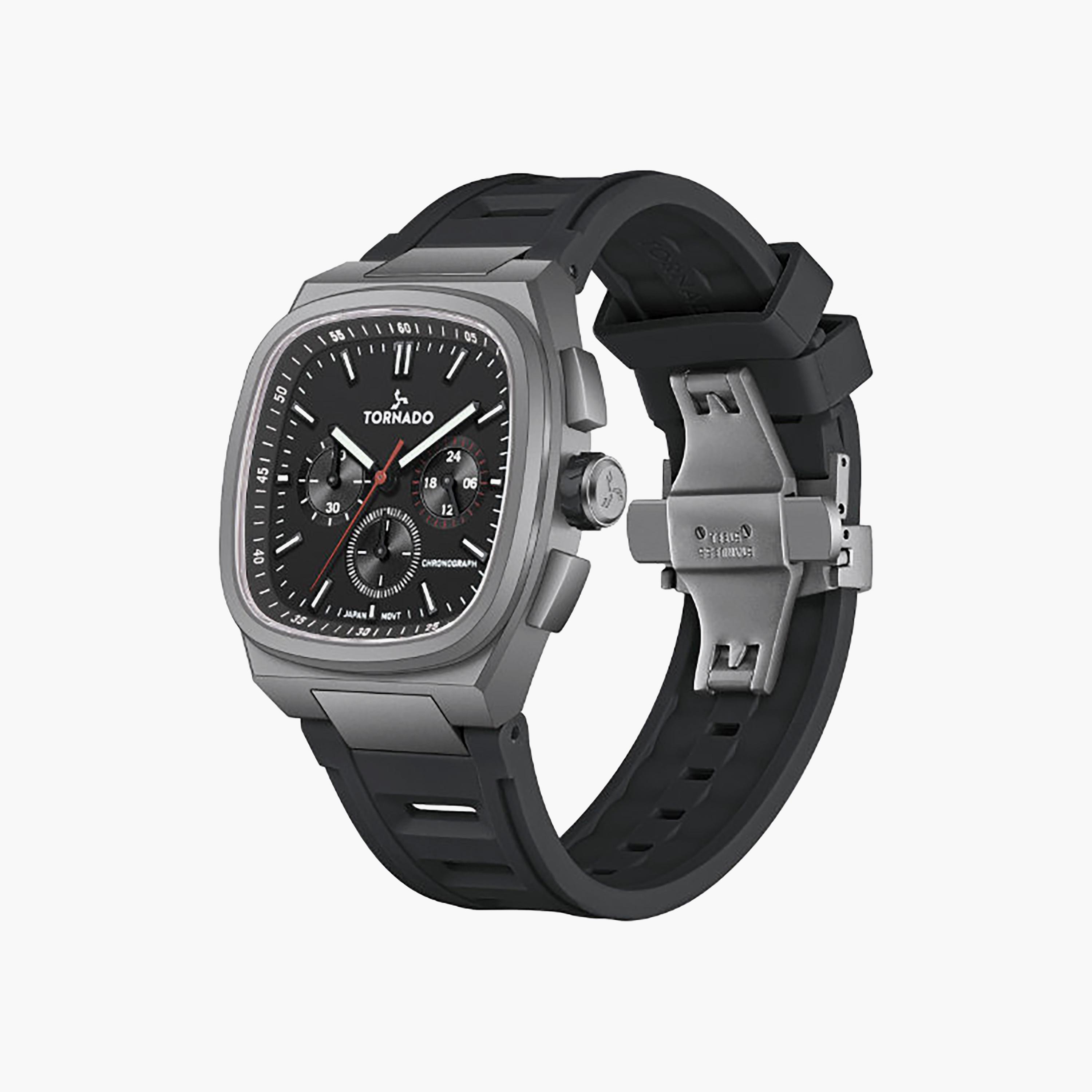 ساعة تورنادو الرجالية، مقاس 42 مم، كرونوغراف أسود، مصنوعة من المطاط | T26102-XRBB-men-watchesandjewellery-watches-image-2