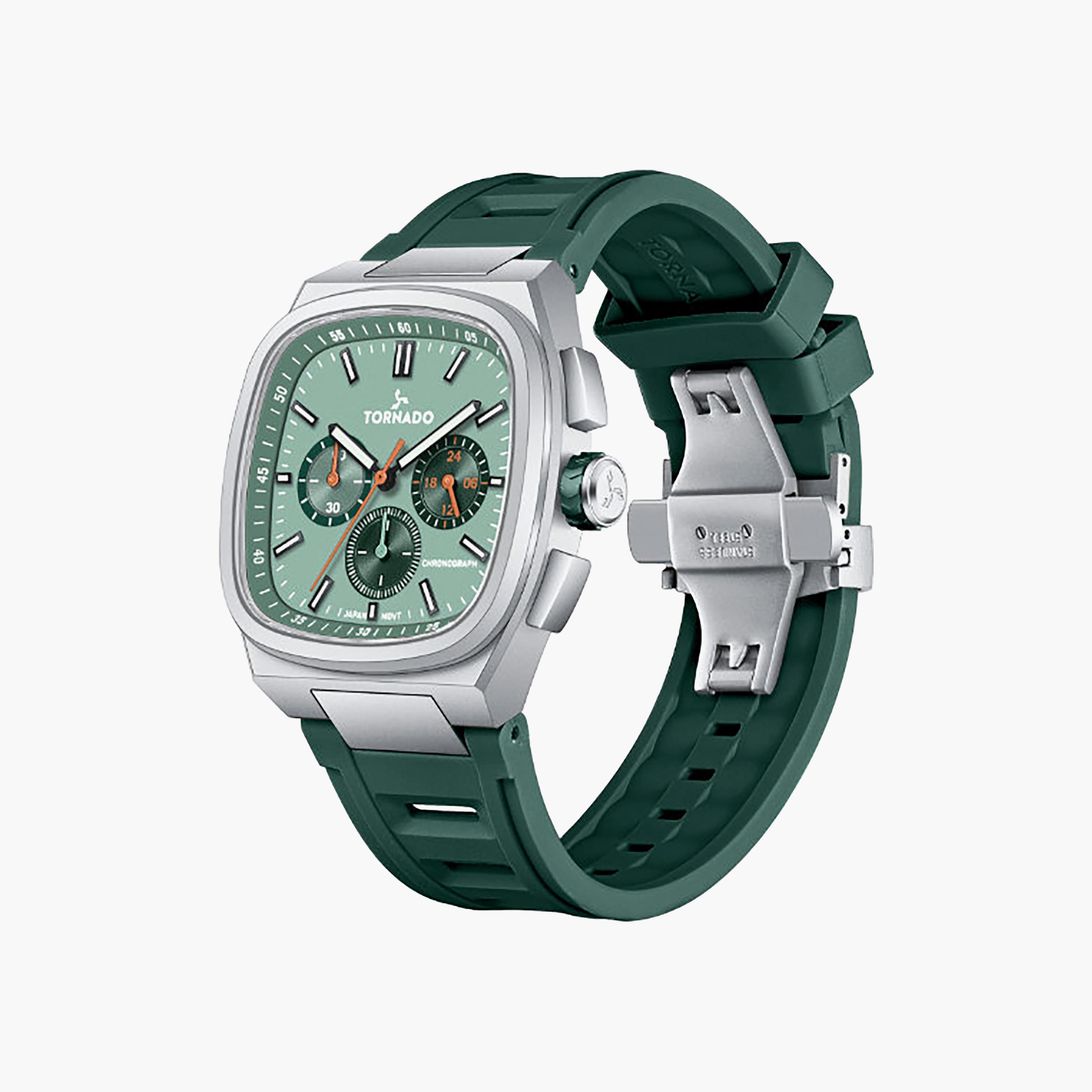 Tornado Men's 42MM Green Chronograph Rubber Watch | T26102-SRGG-men-watchesandjewellery-watches-image-2
