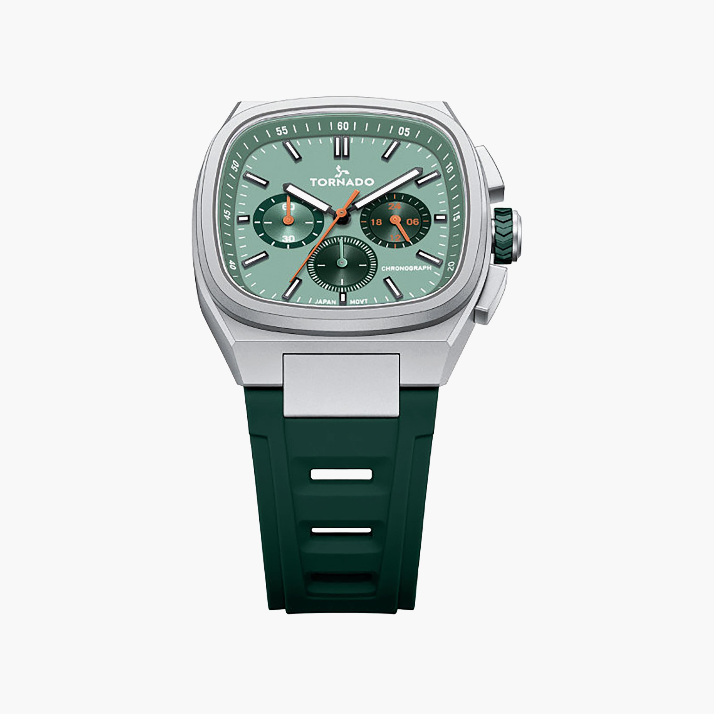 Tornado Men's 42MM Green Chronograph Rubber Watch | T26102-SRGG-men-watchesandjewellery-watches-image-3