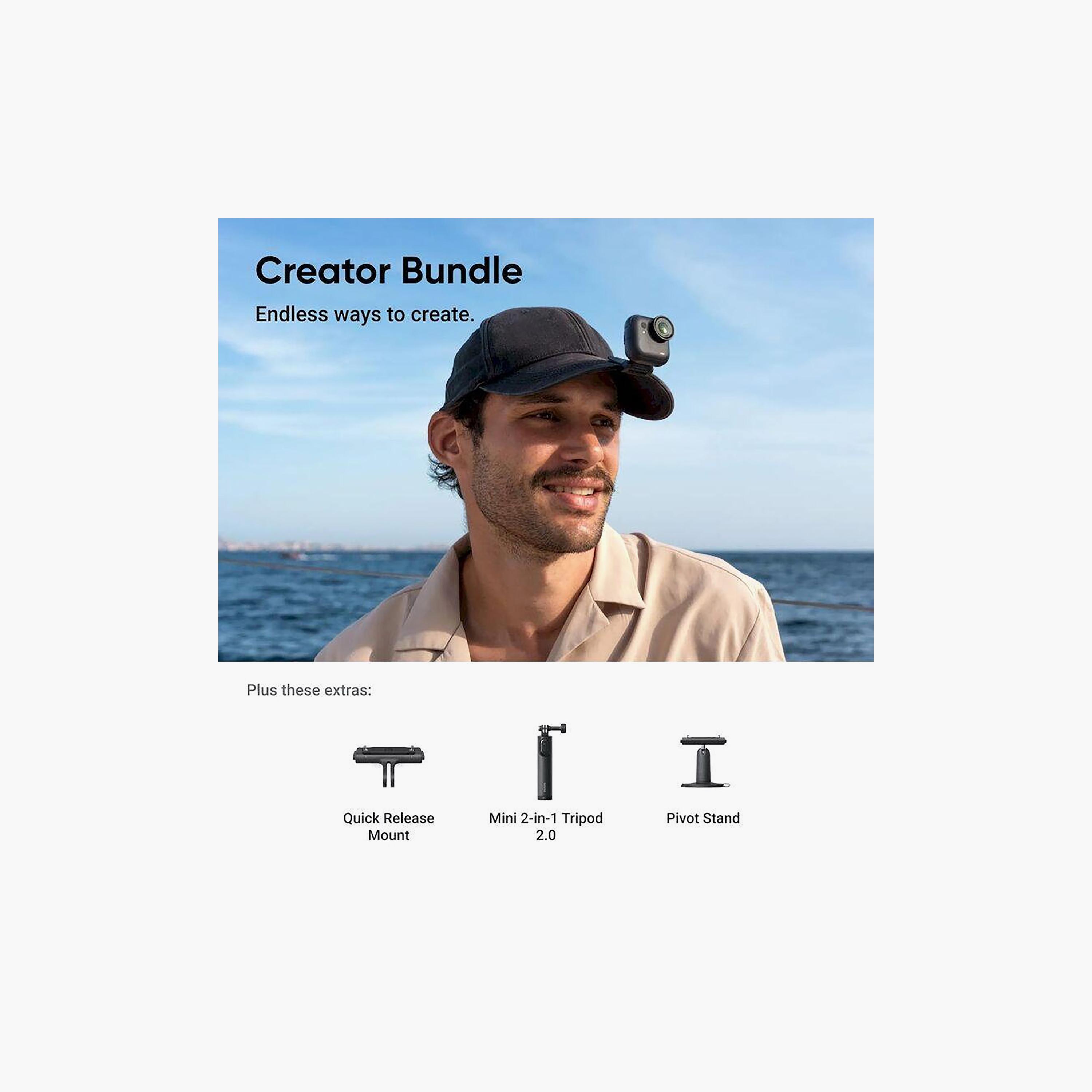 Insta 360 Go Ultra Action Camera - Creator Bundle Midnight Black | I04CINSABEABB-electronics-camera-image-2
