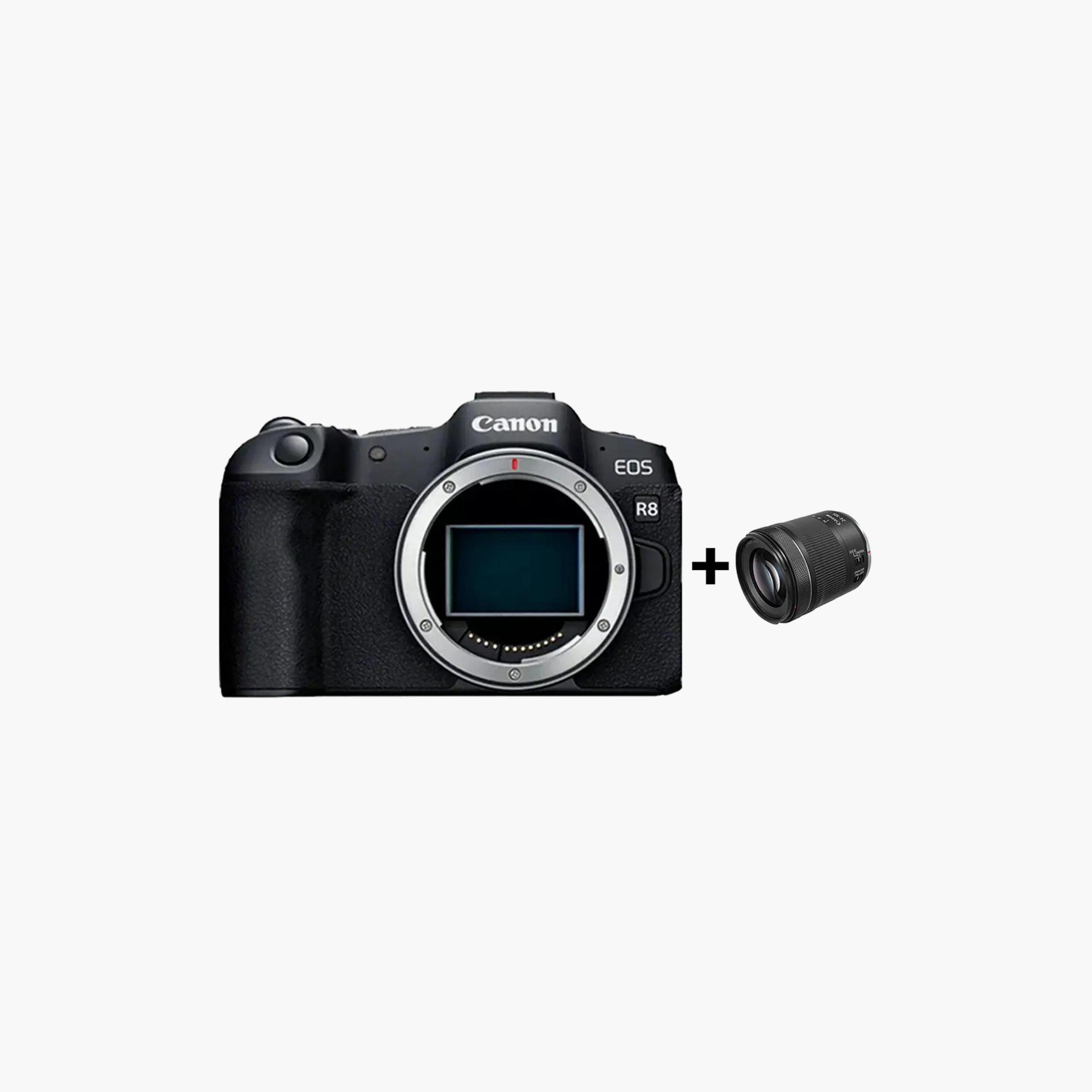Canon EOS R8 Mirrorless Digital Camera Body Black + RF 24-105mm F4-7.1 IS STM Black Lens-electronics-camera-image-1