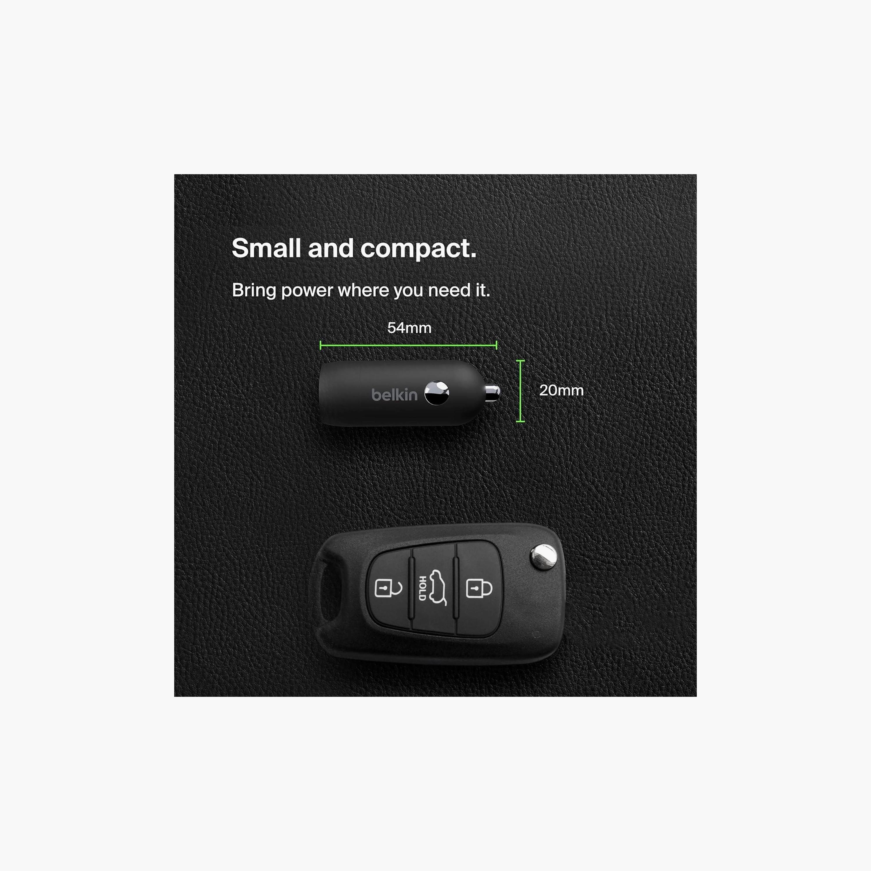 شاحن سيارة بقوة 30 واط مع كابل "لايتنينج" إلى "USB-C" بطول 4 أقدام - أسود من بيلكن-electronics-accessories-mobileaccesories-image-5